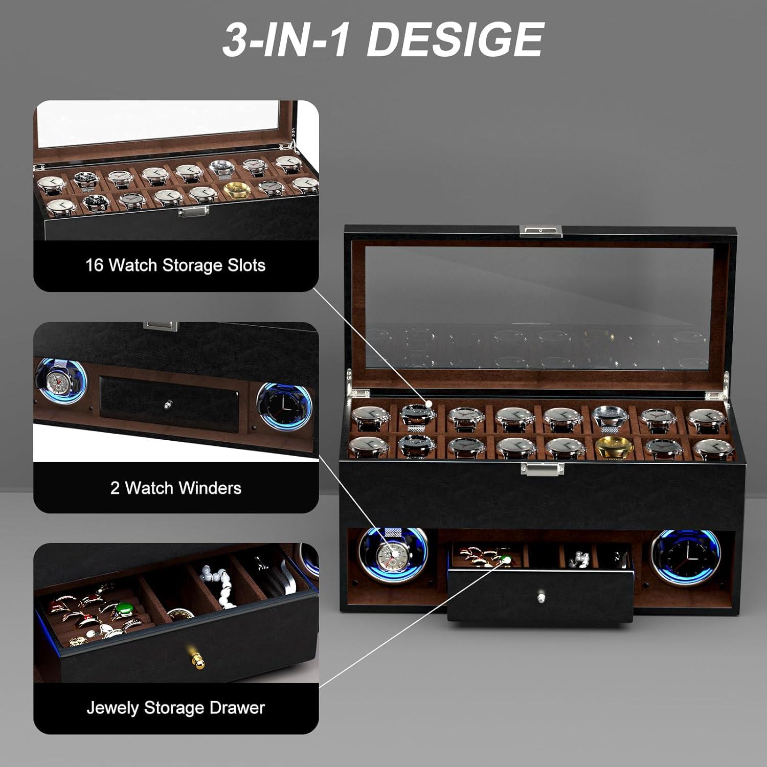 Cargador de Reloj DUKWIN 2 Relojes Automáticos 4 Modos