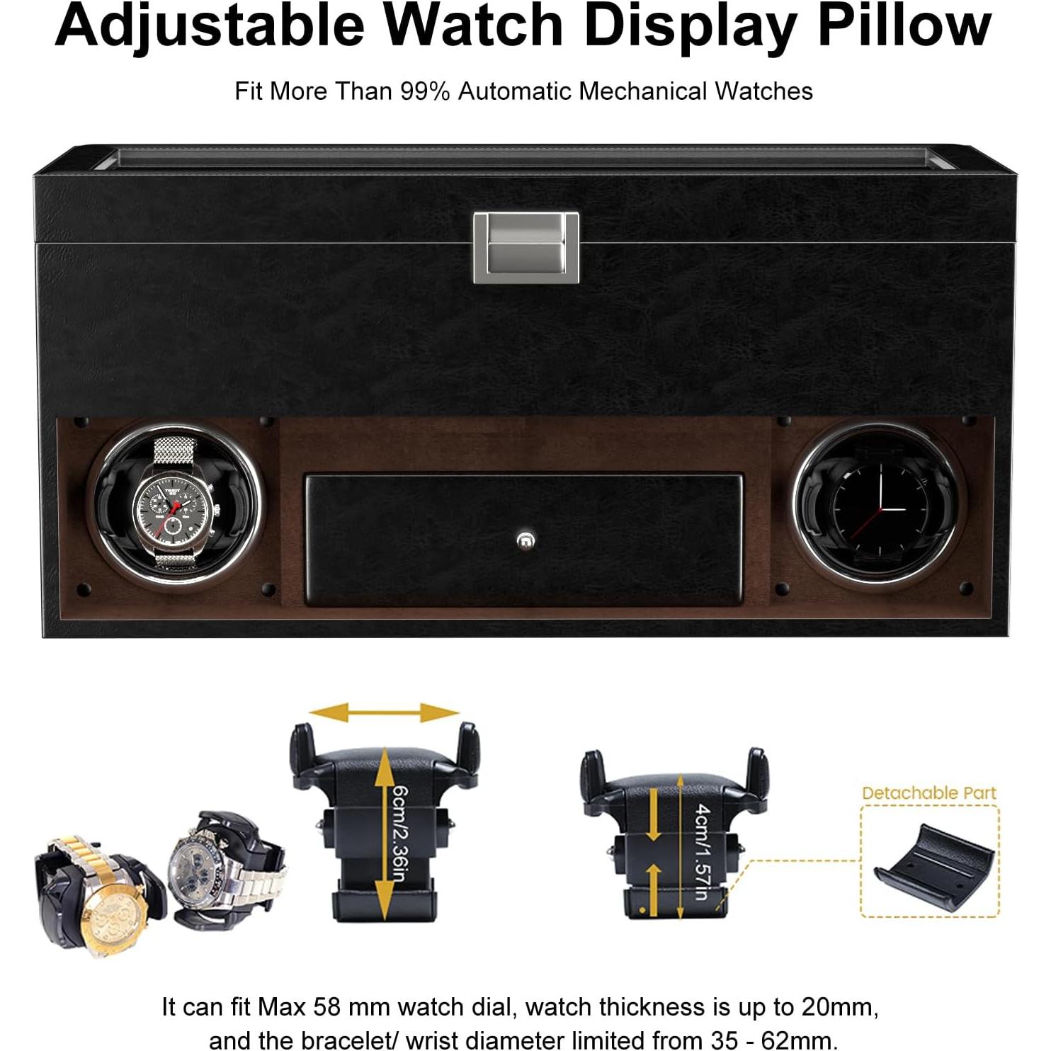 Cargador de Reloj DUKWIN 2 Relojes Automáticos 4 Modos