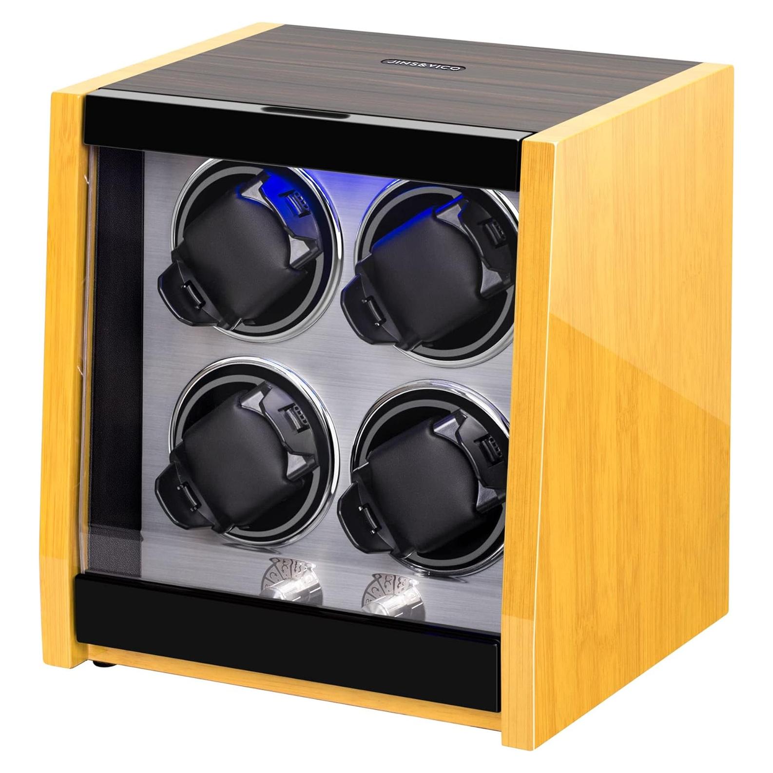 Reloj Winder JINS&VICO para 4 Relojes Automáticos Bambú