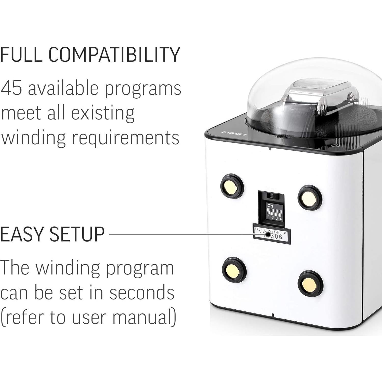 Enrollador de Reloj Automático Fancy Brick Blanco 45 Programas