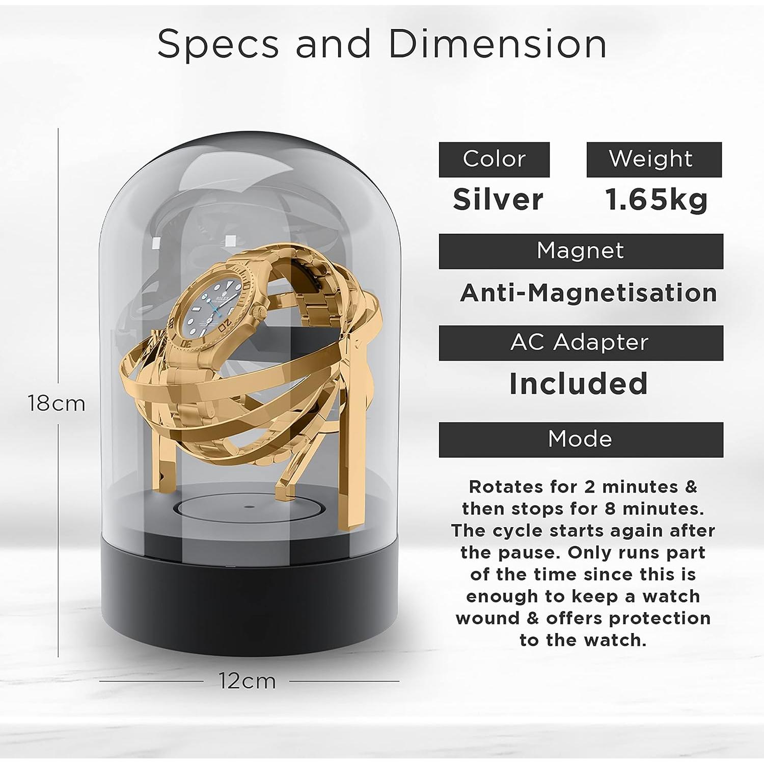 Enrollador de Reloj Automático Aestoria Orbit Oro 28.5x20.5cm