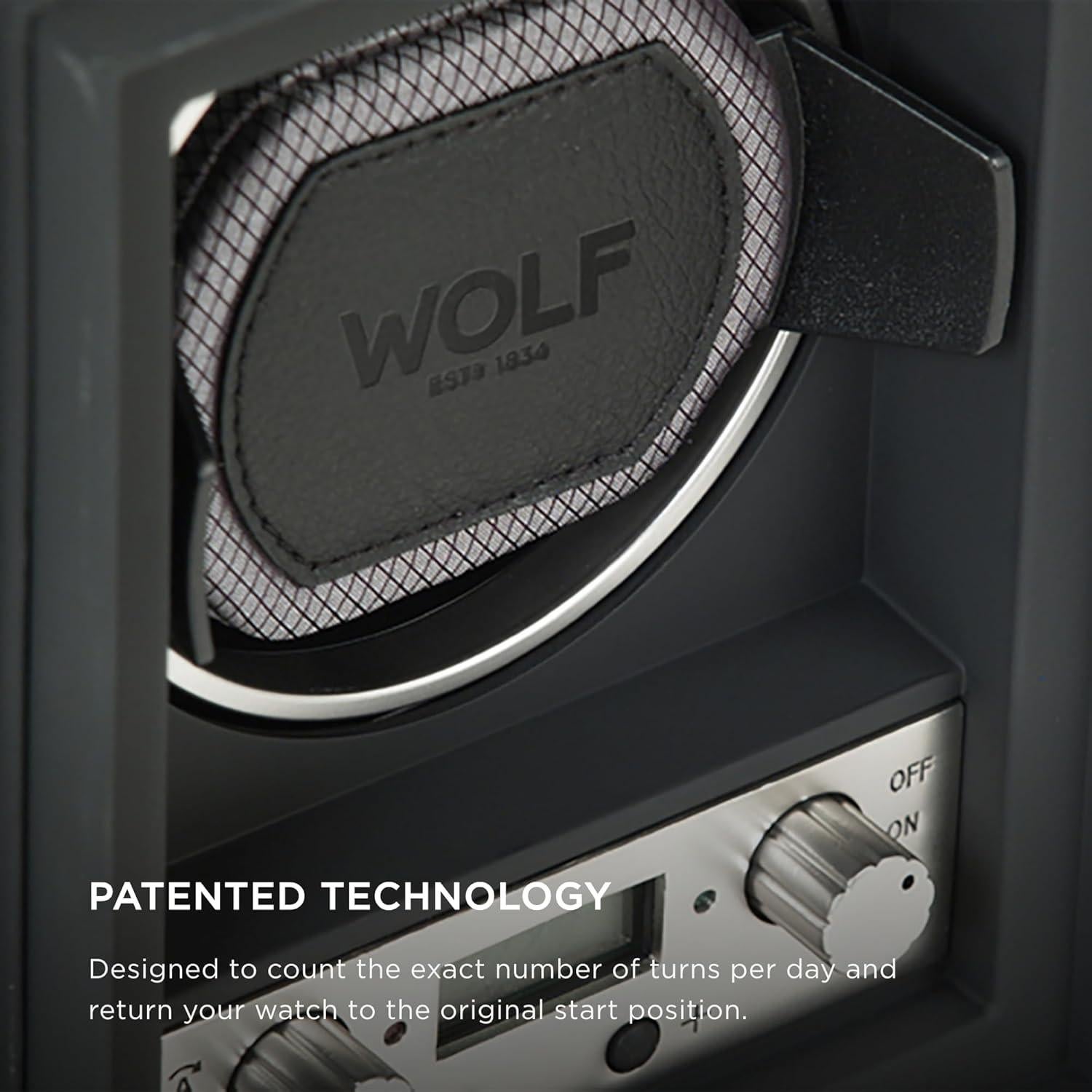 Reloj Winder WOLF Módulo 4.1 Negro - Ajuste Seguro y Universal