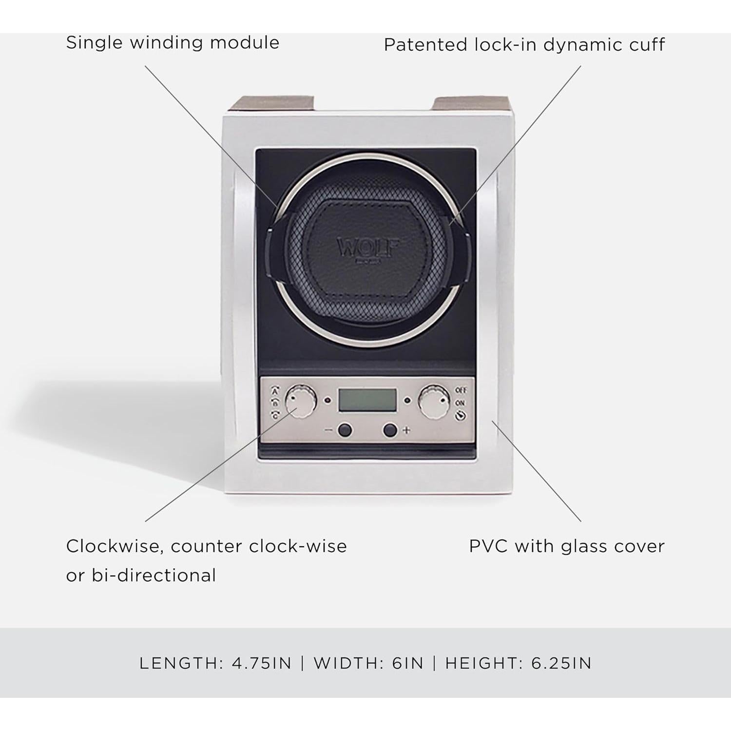 Reloj Winder WOLF Módulo 4.1 Negro - Ajuste Seguro y Universal