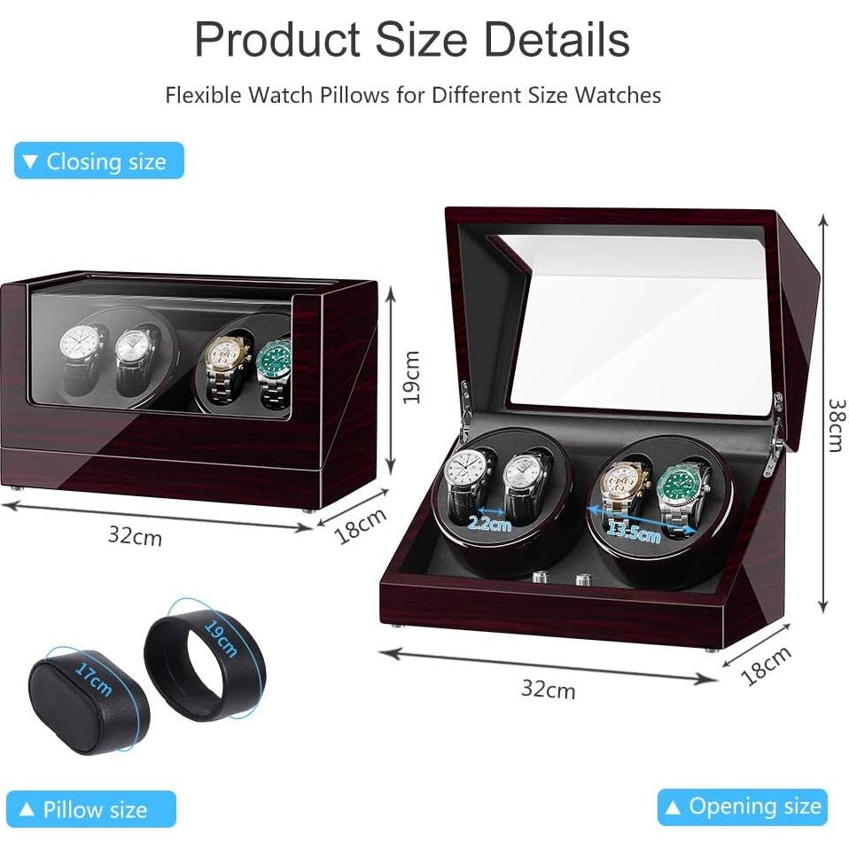 Reloj Winder JQUEEN W004 Marrón con Motor Silencioso