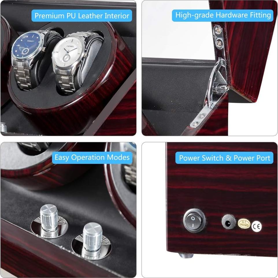 Reloj Winder JQUEEN W004 Marrón con Motor Silencioso