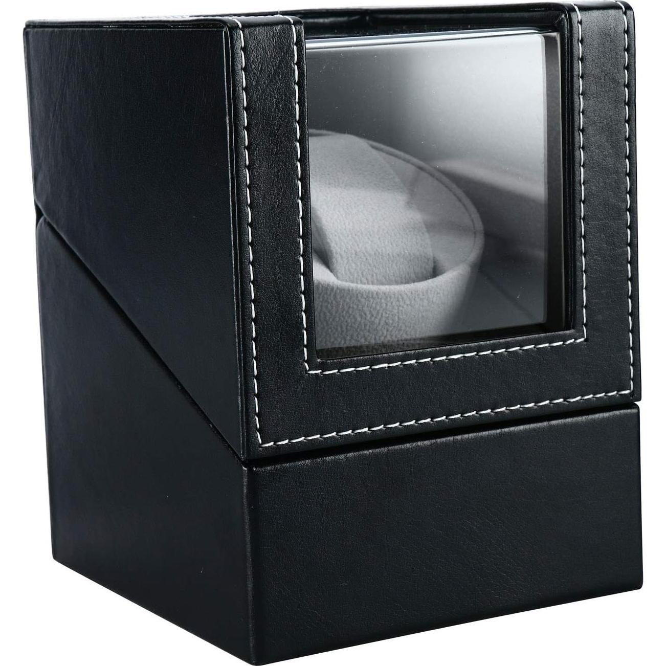 Enrollador de Reloj Individual Homend en Cuero Negro, Motor Silencioso