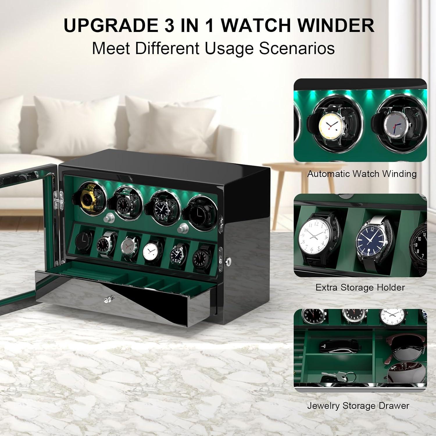 Winder de Reloj DUKWIN para 4 Relojes Automáticos Verde