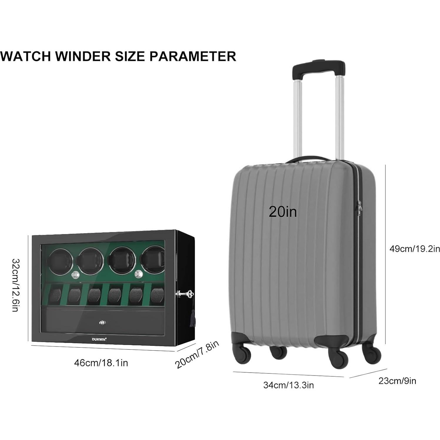 Winder de Reloj DUKWIN para 4 Relojes Automáticos Verde