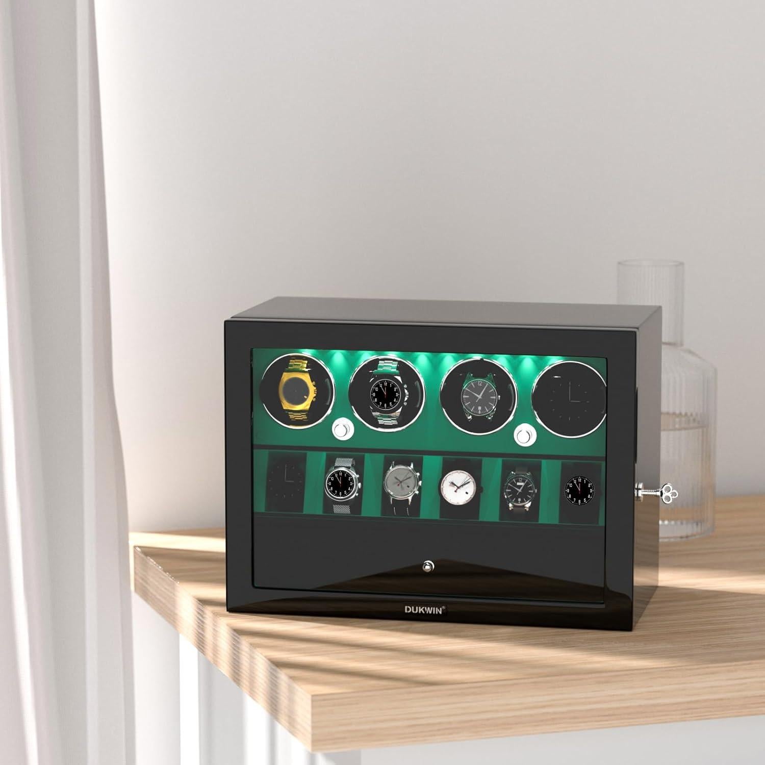 Winder de Reloj DUKWIN para 4 Relojes Automáticos Verde