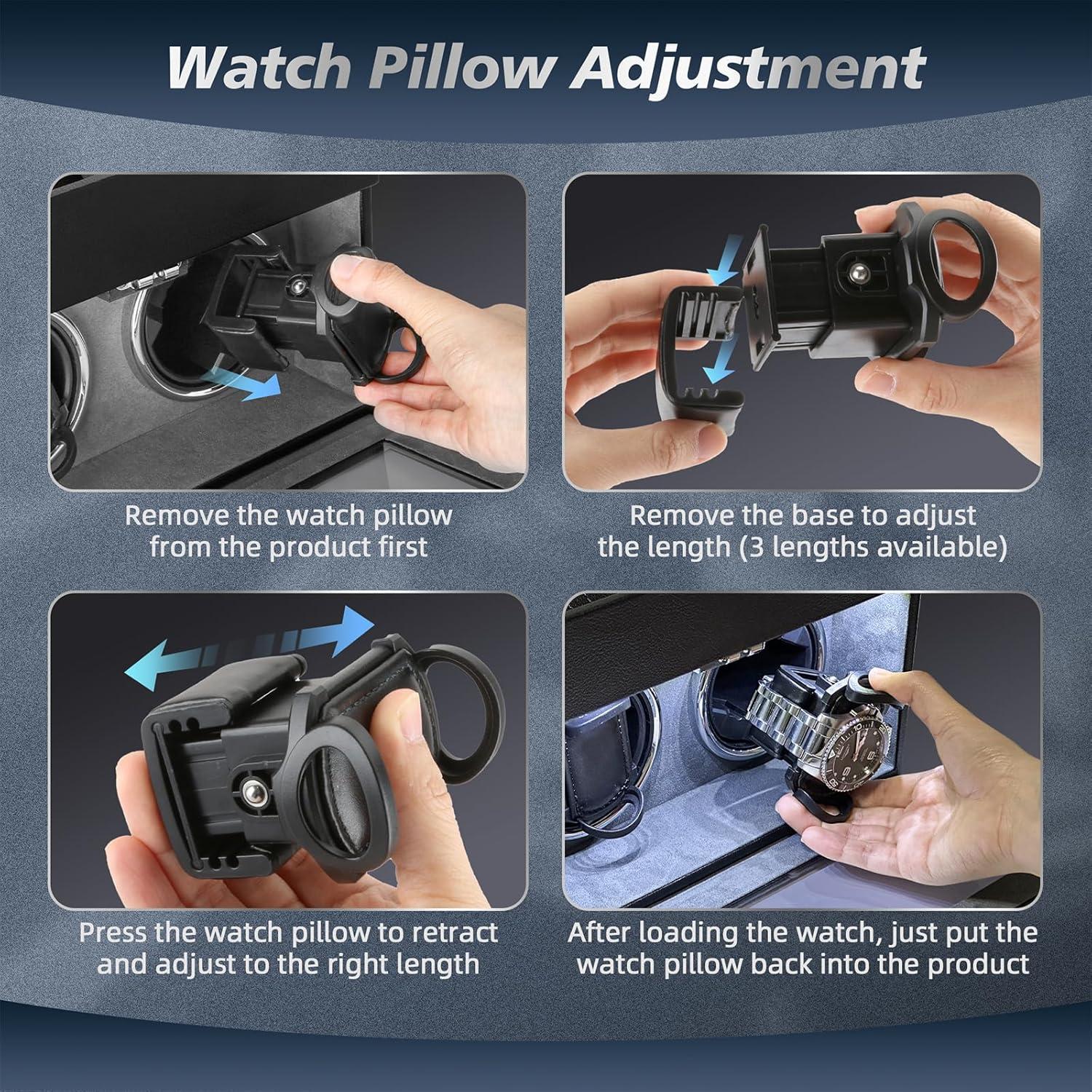 Winder de Reloj Doble Veloria con Organizador de Joyería Negro