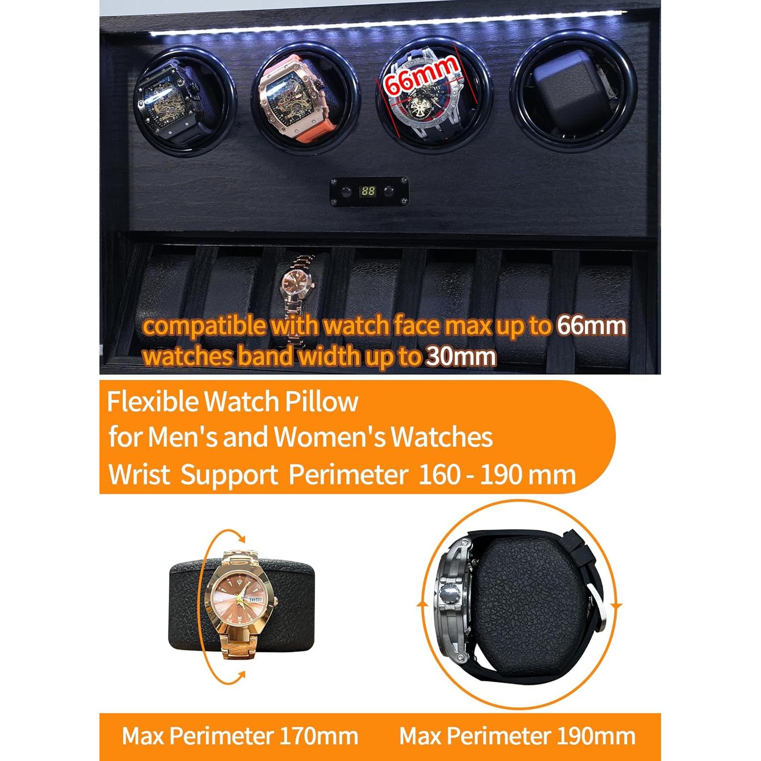 Enrollador de Reloj RYLENE RX04SN para 4 Relojes Automáticos