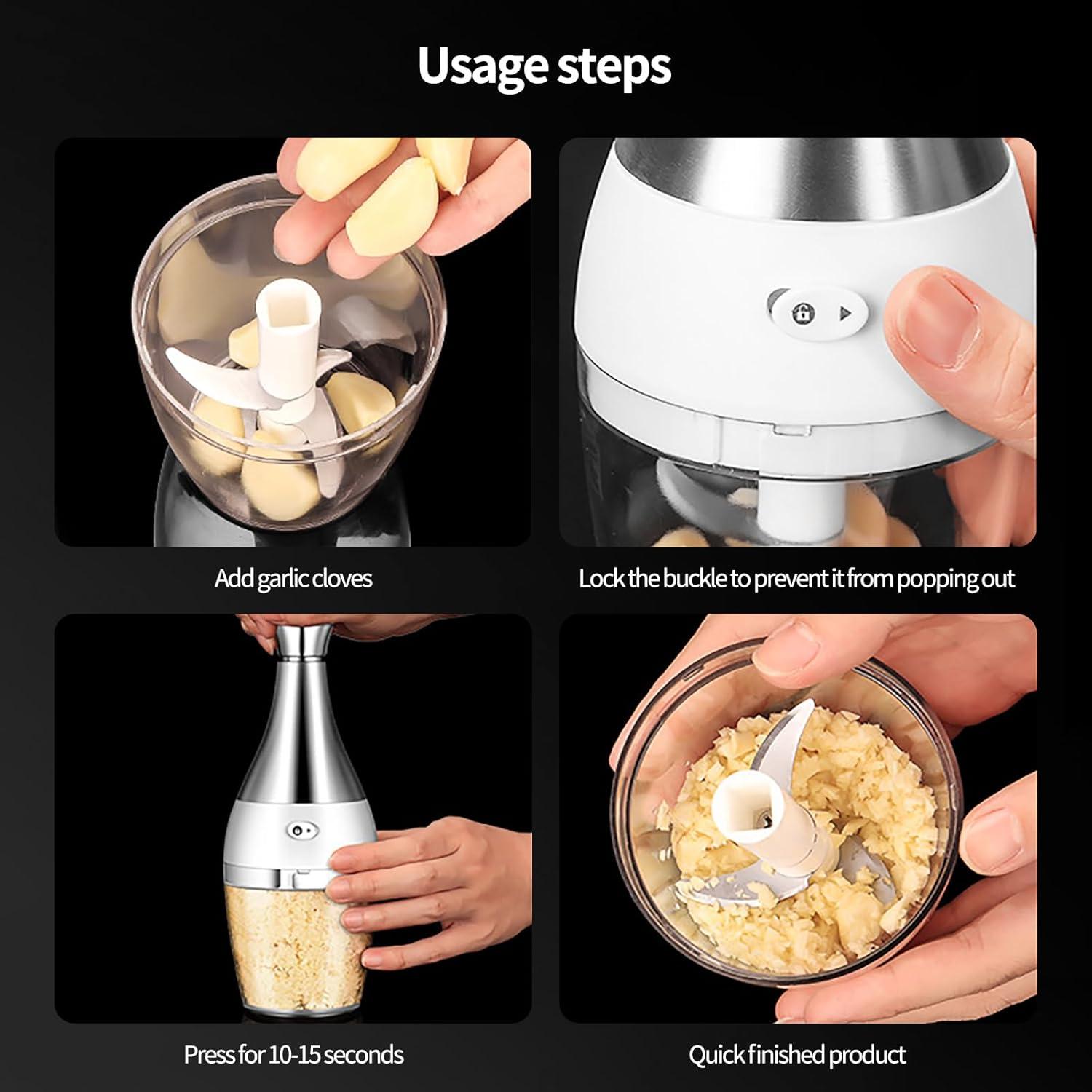 Mini Cortador de Ajo Genérico Acero Inoxidable 300g Manual