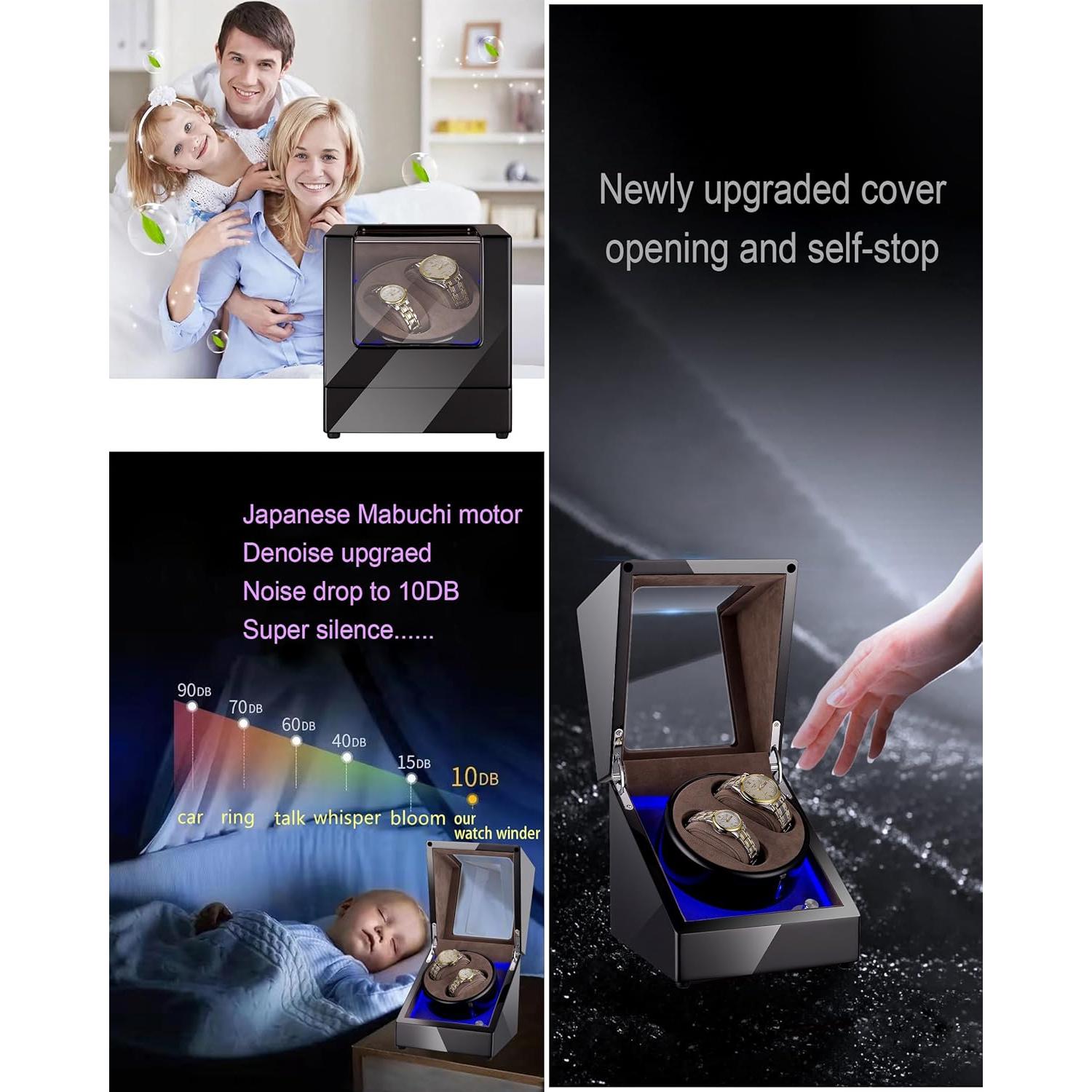 Enrollador de Reloj Doble Lenway con Motor Silencioso LED