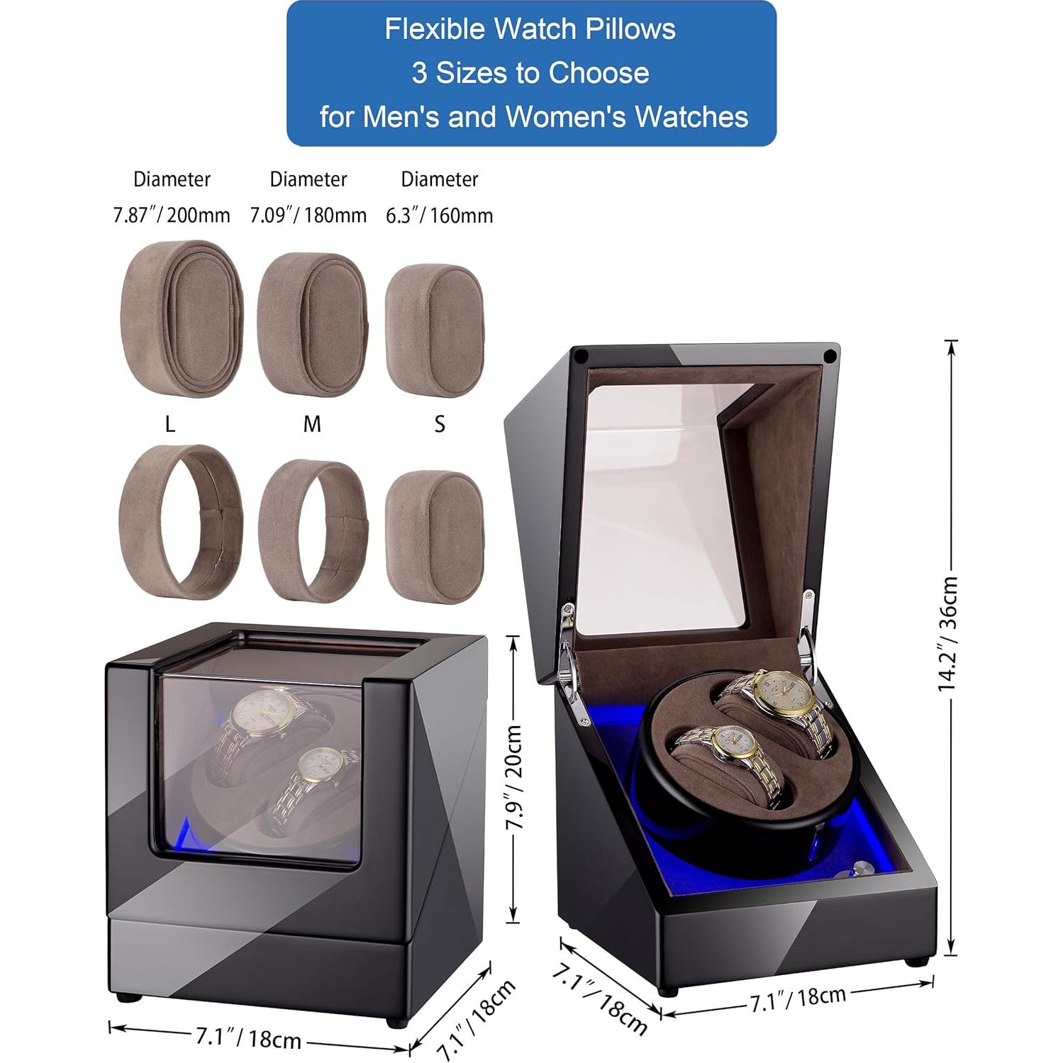Enrollador de Reloj Doble Lenway con Motor Silencioso LED