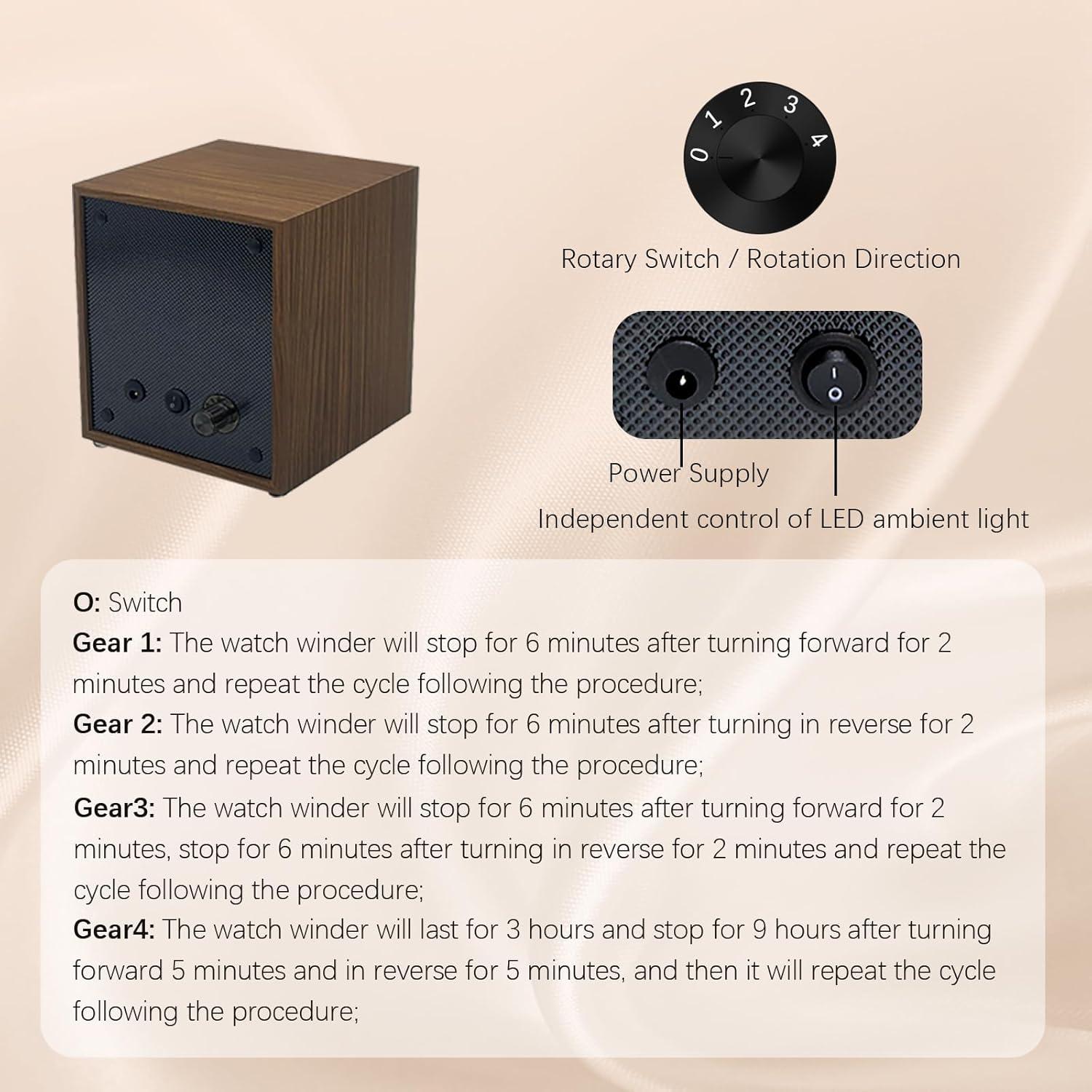 Enrollador de Reloj Automático Newymaking SKW162-B con Luz LED