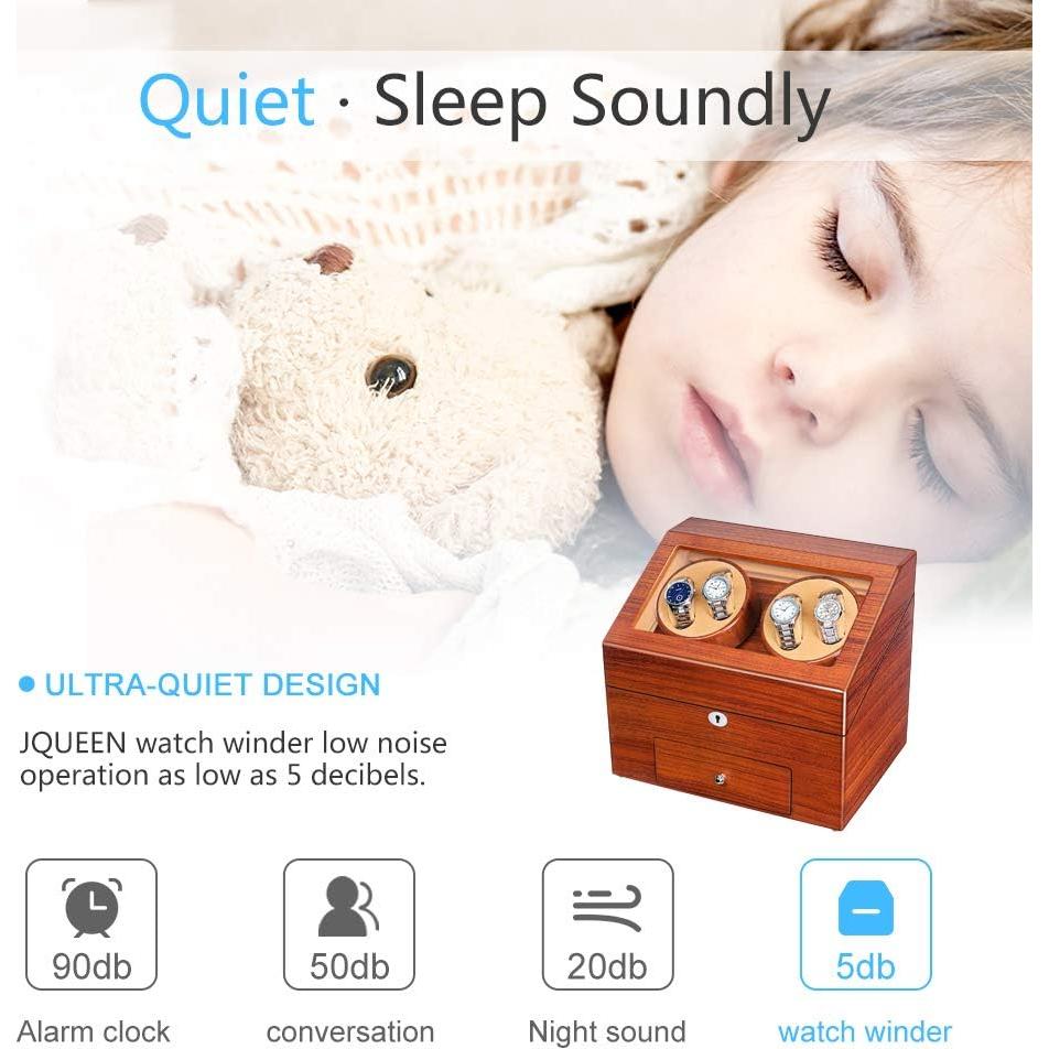 Enrollador de Relojes Automáticos JQUEEN de Madera 4+9 Almacenamientos