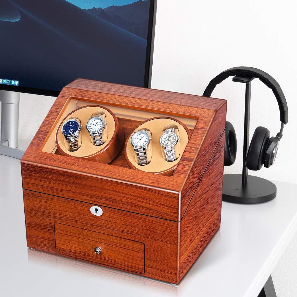 Enrollador de Relojes Automáticos JQUEEN de Madera 4+9 Almacenamientos