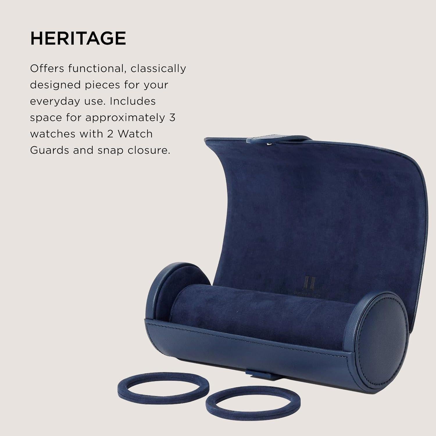 Rollo de Reloj WOLF Heritage Marino - Cuero Vegano - 3 Relojes