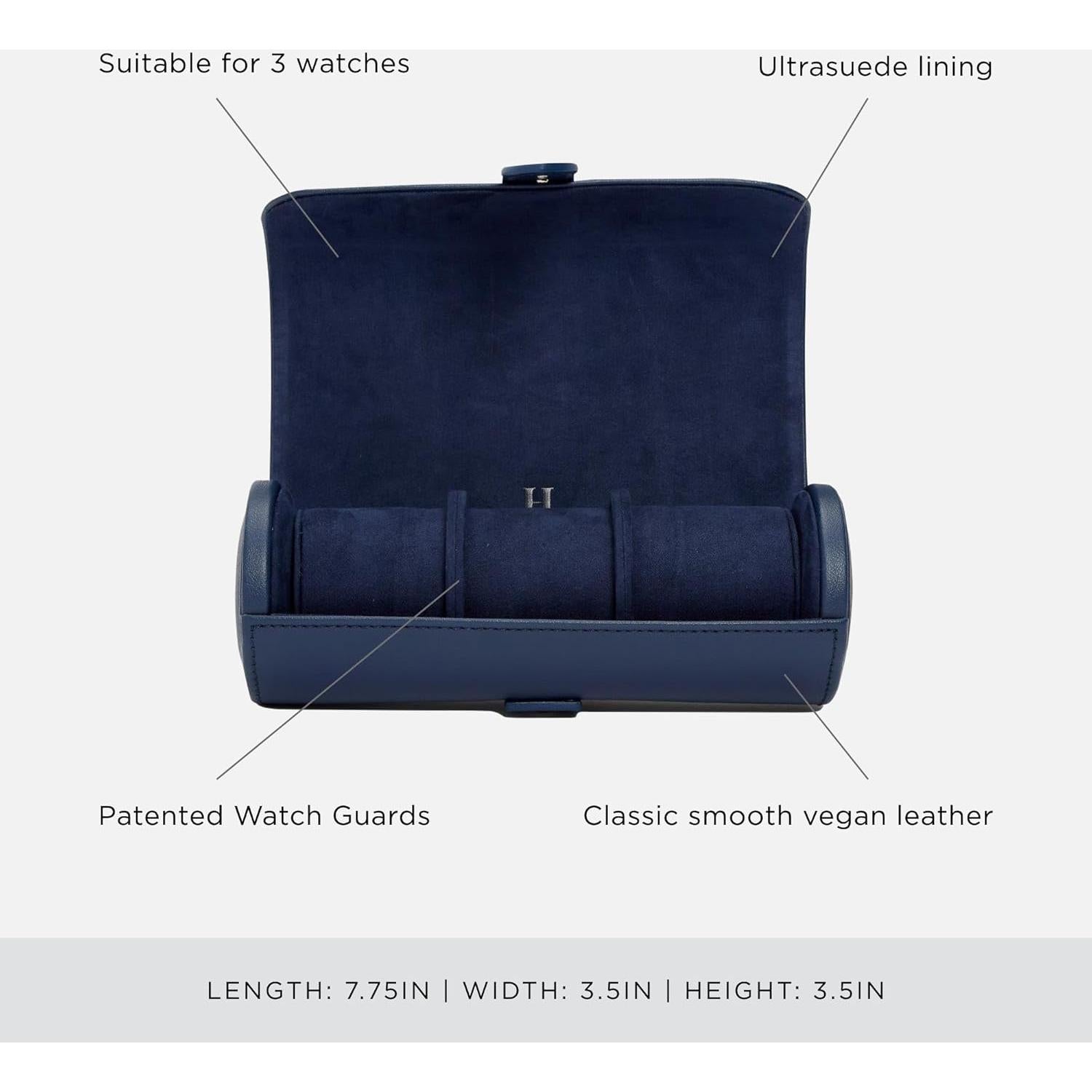 Rollo de Reloj WOLF Heritage Marino - Cuero Vegano - 3 Relojes