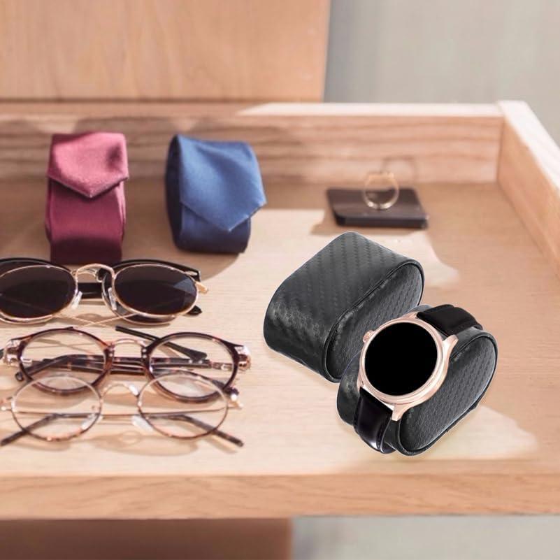 Cojín para Enrollador de Relojes Hemobllo PU Negro 6 Pcs