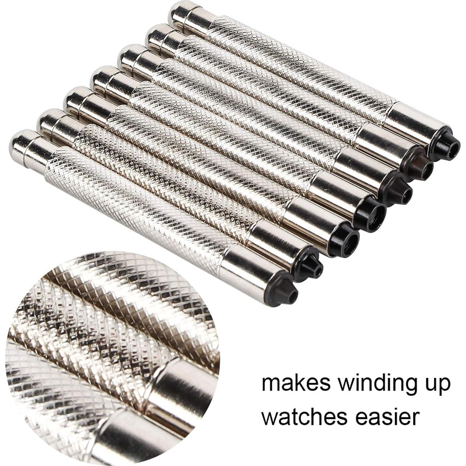 Juego de Llaves de Corona de Reloj FUZHUI 7 Piezas Acero Inoxidable