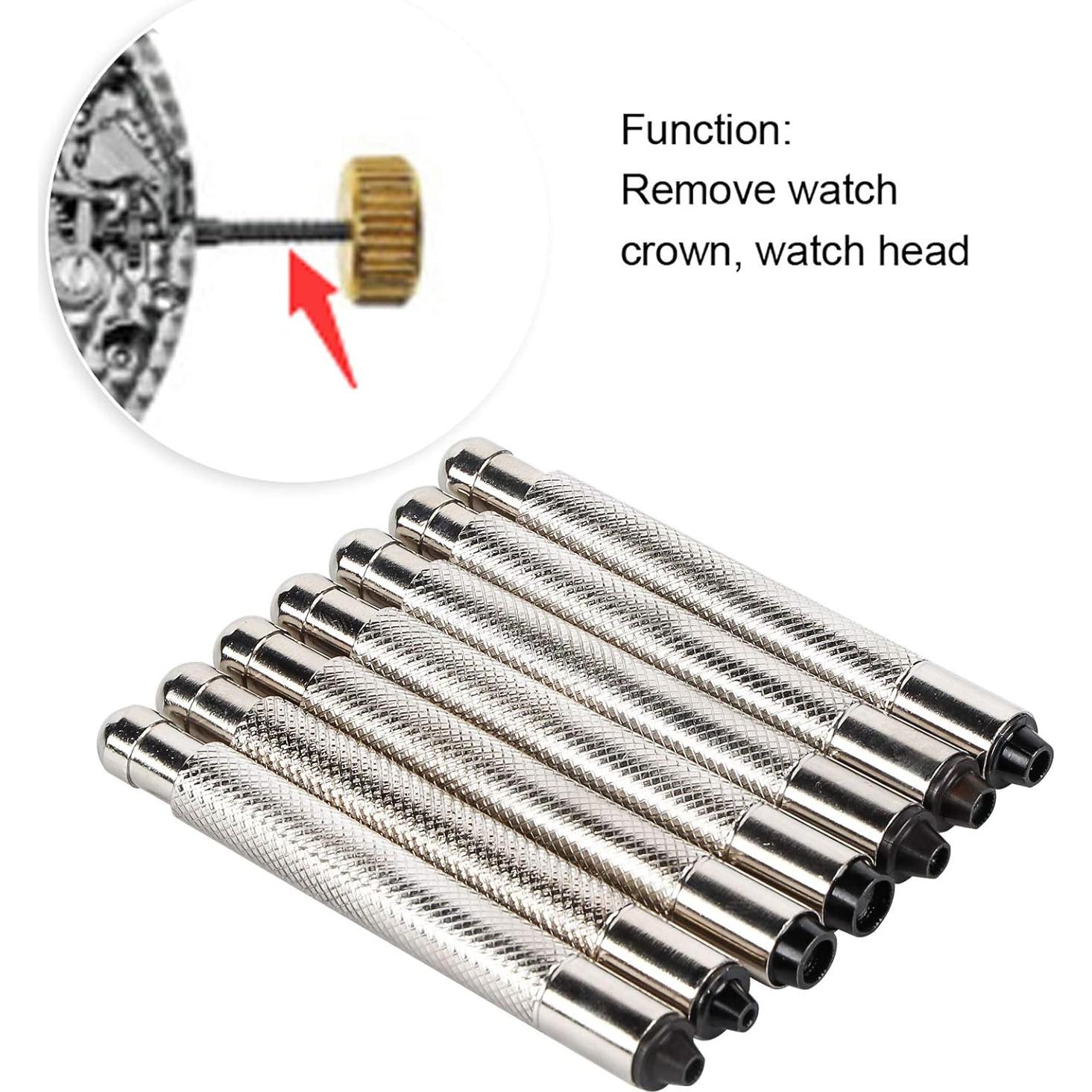 Juego de Llaves de Corona de Reloj FUZHUI 7 Piezas Acero Inoxidable