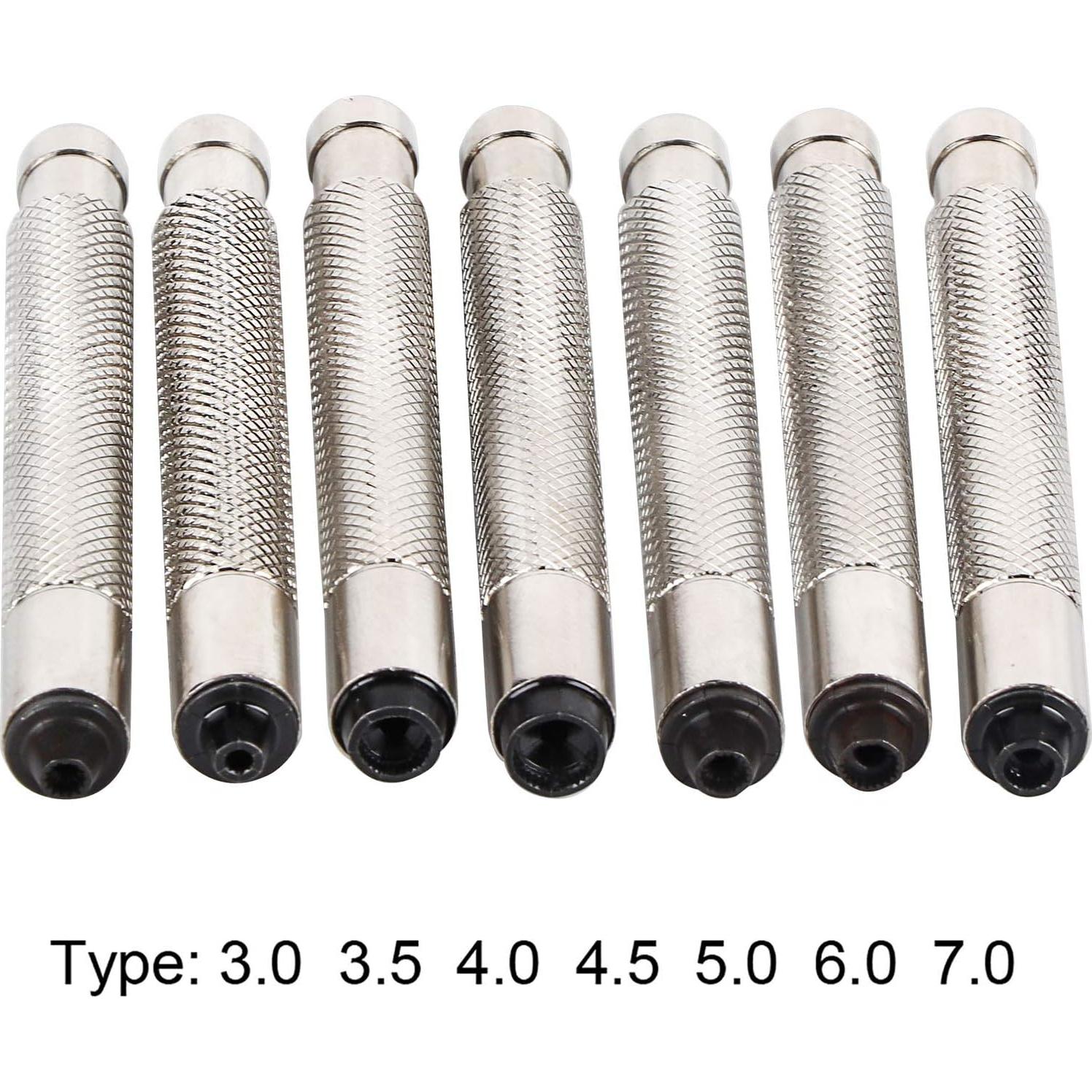 Juego de Llaves de Corona de Reloj FUZHUI 7 Piezas Acero Inoxidable