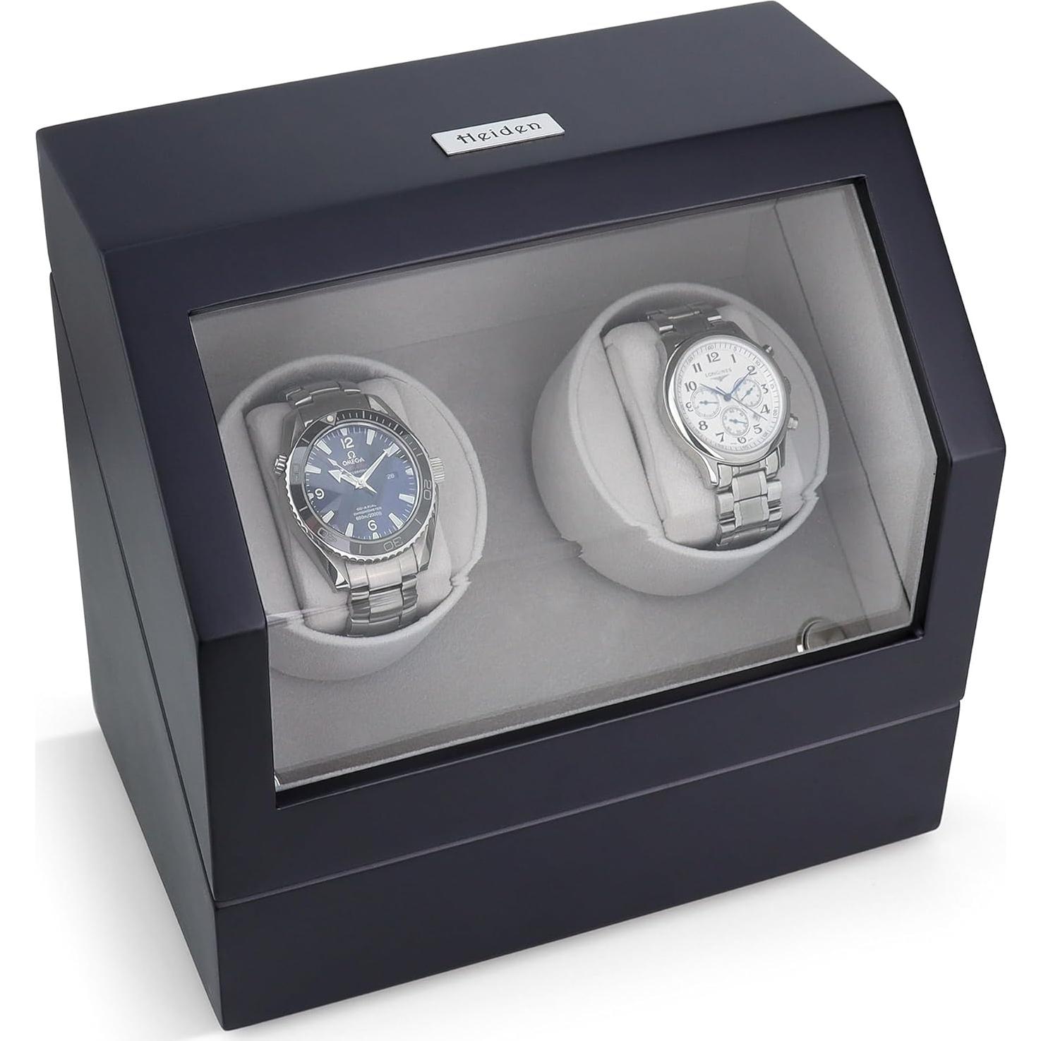 Reloj Winder Automático Doble Heiden HD10-MATTE Madera Negra