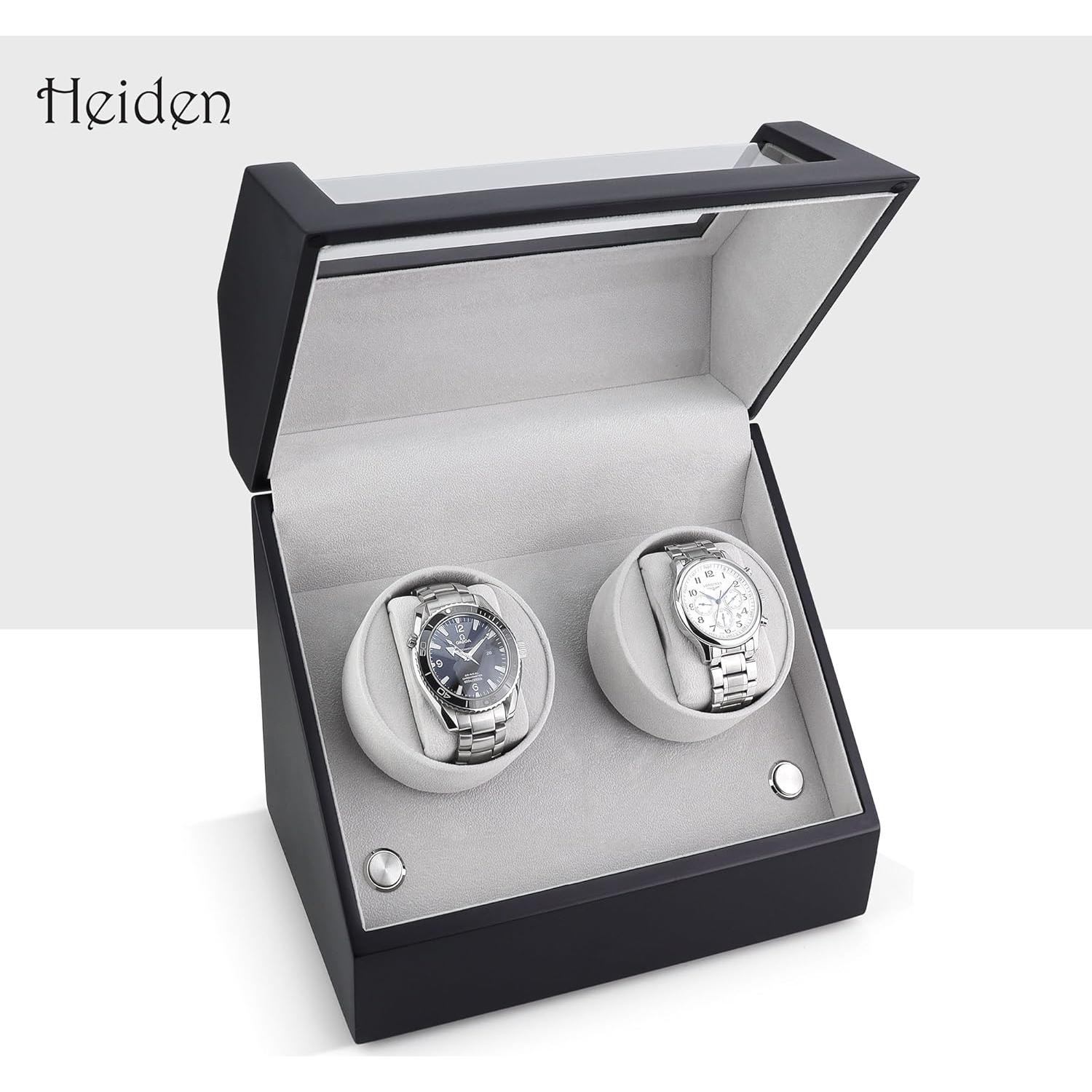 Reloj Winder Automático Doble Heiden HD10-MATTE Madera Negra