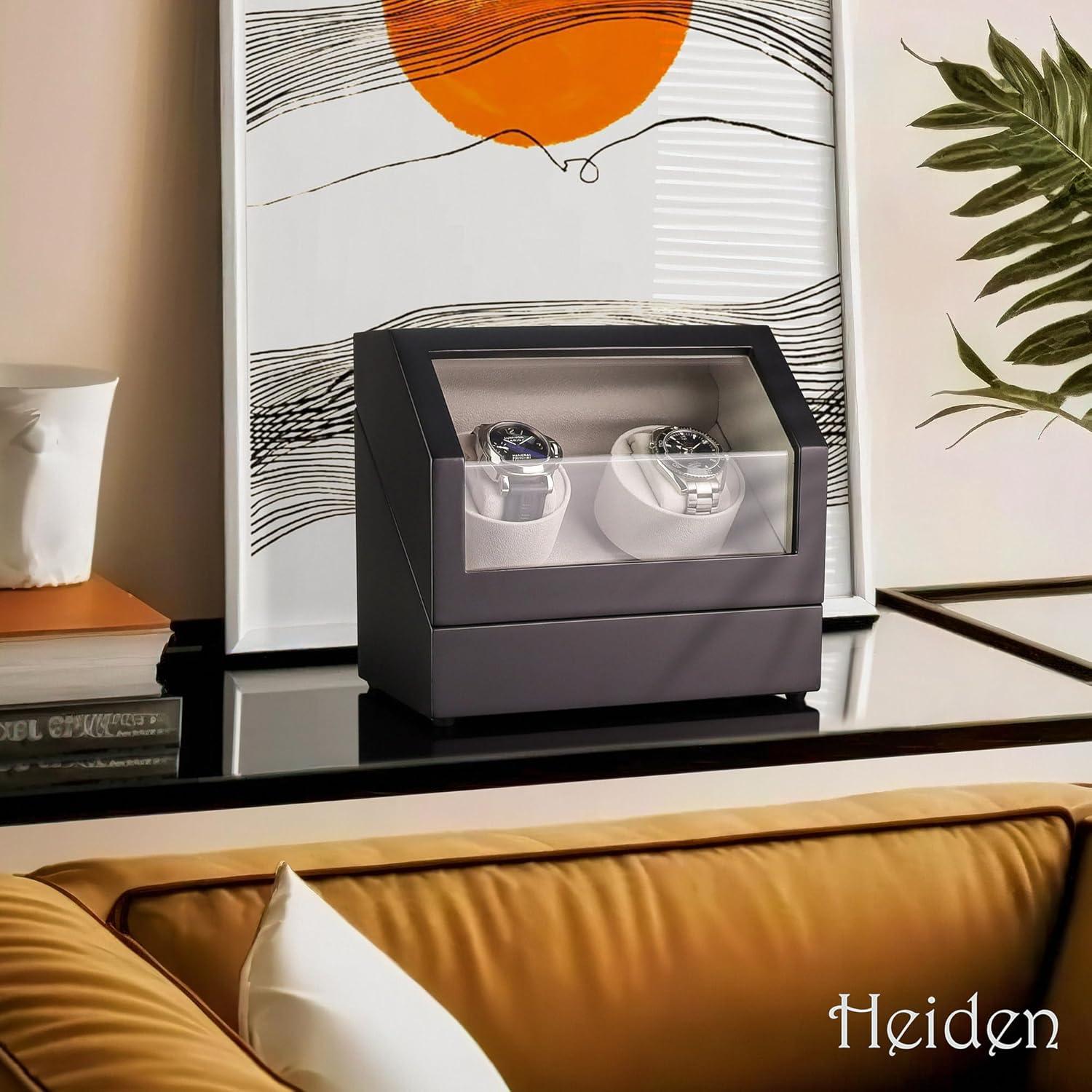 Reloj Winder Automático Doble Heiden HD10-MATTE Madera Negra