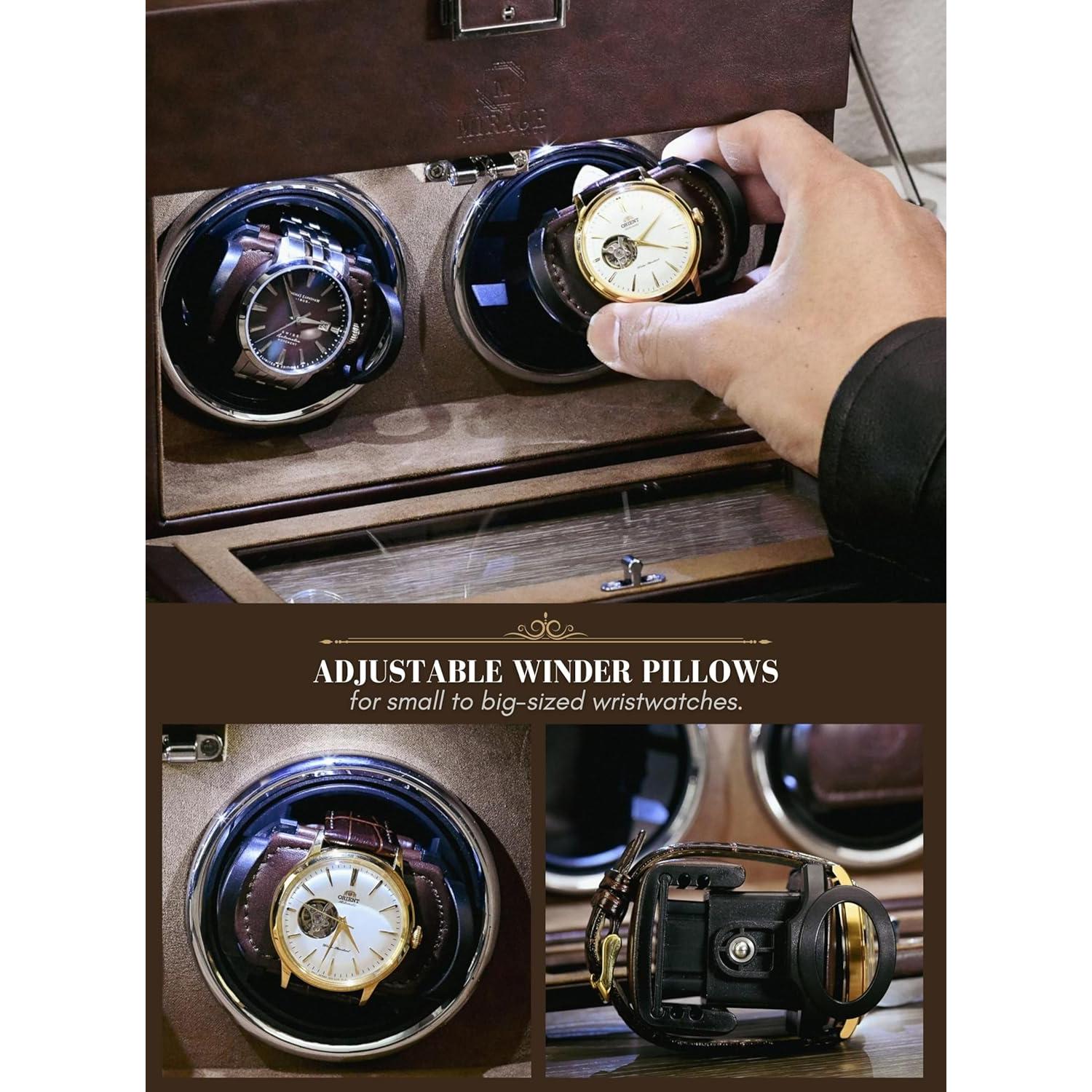 Enrollador de Relojes Automáticos Mirage Ébano Negro 8 Ranuras