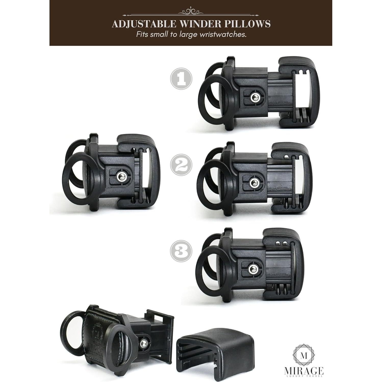 Enrollador de Relojes Automáticos Mirage Ébano Negro 8 Ranuras