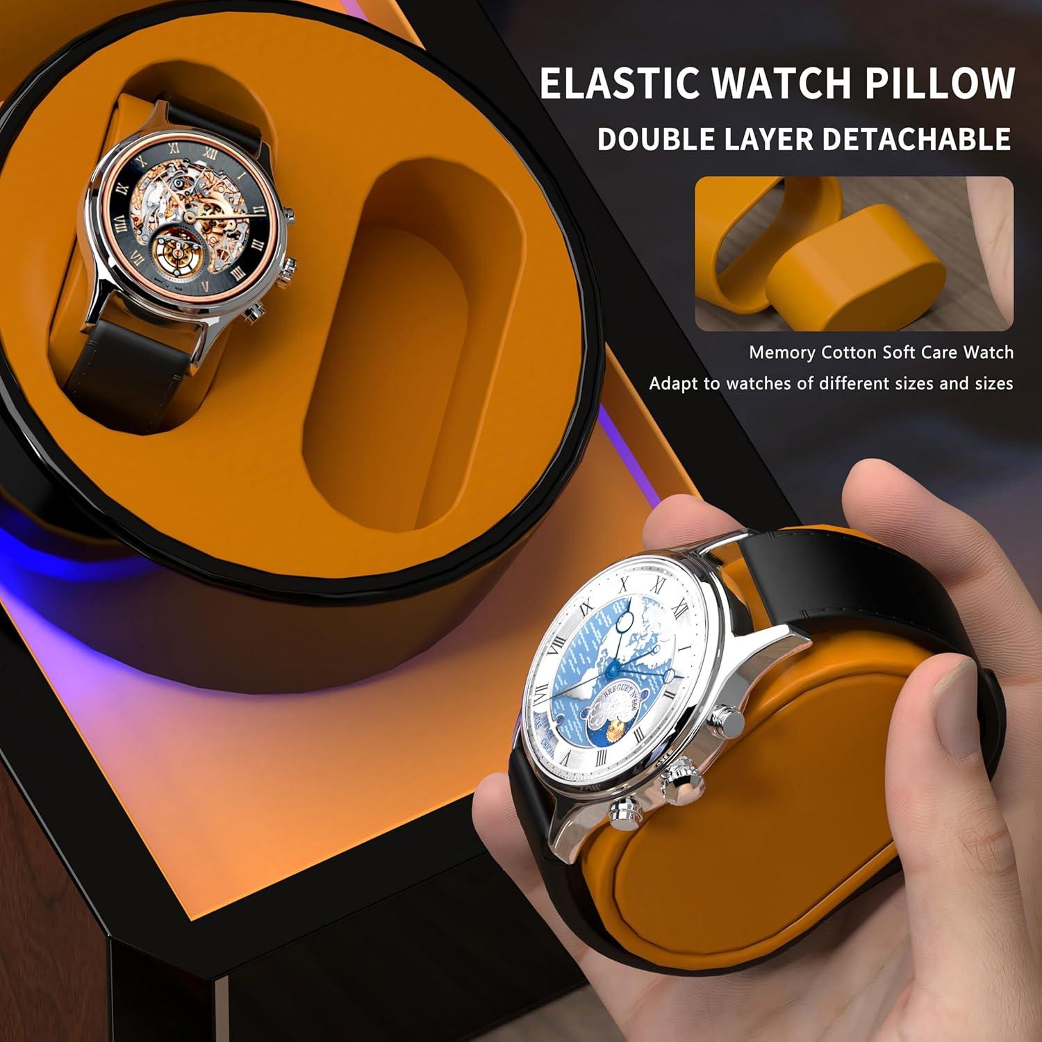 Enrollador de Relojes Automáticos VANTENT LED Marrón 2.0MAX