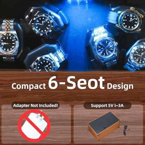 Enrollador de Relojes Automático KAMANOSEN SKW168 6 Platos LED