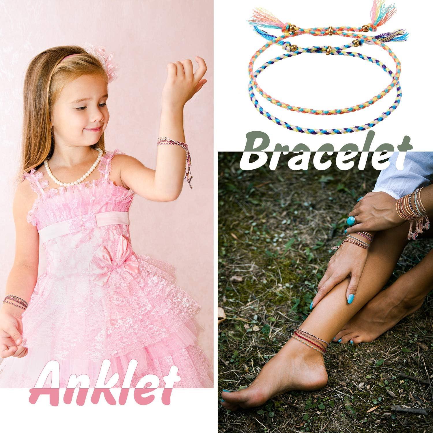 Hicarer 28 Pulseras de Amistad Tejidas Ajustables Multicolores