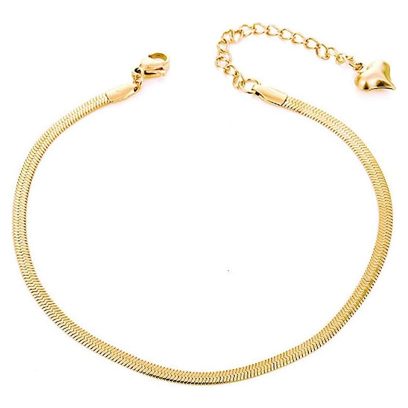 Tobillera de Oro 18K para Mujeres - Cadena de Serpiente Ajustable