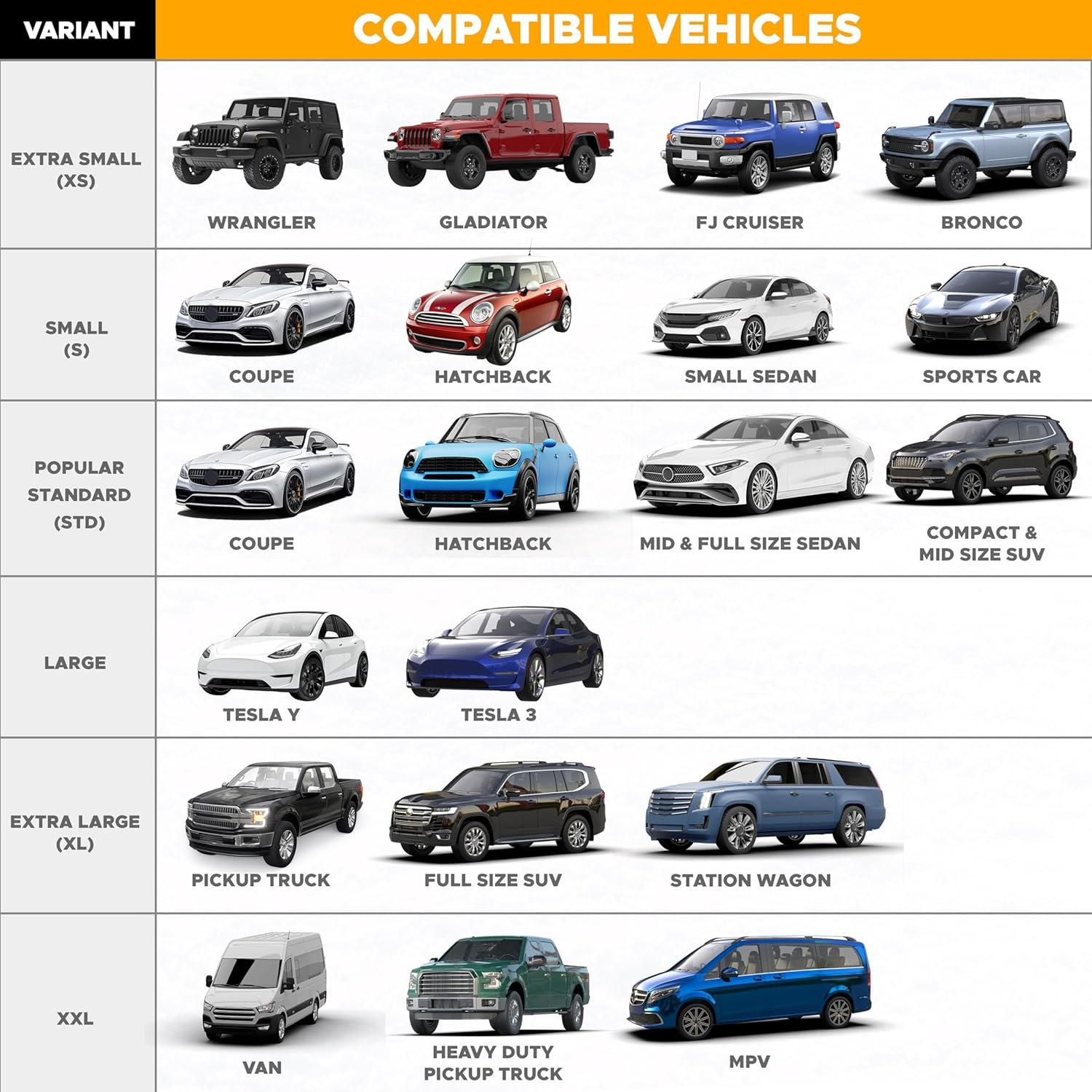 Cubierta de Nieve EcoNour XL 188x109cm Impermeable para Parabrisas