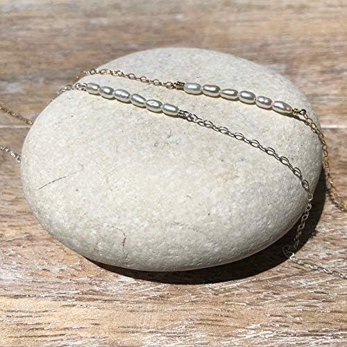 Tobillera Dorada Boho MEVECCO con Perla Ajustable 21.1cm