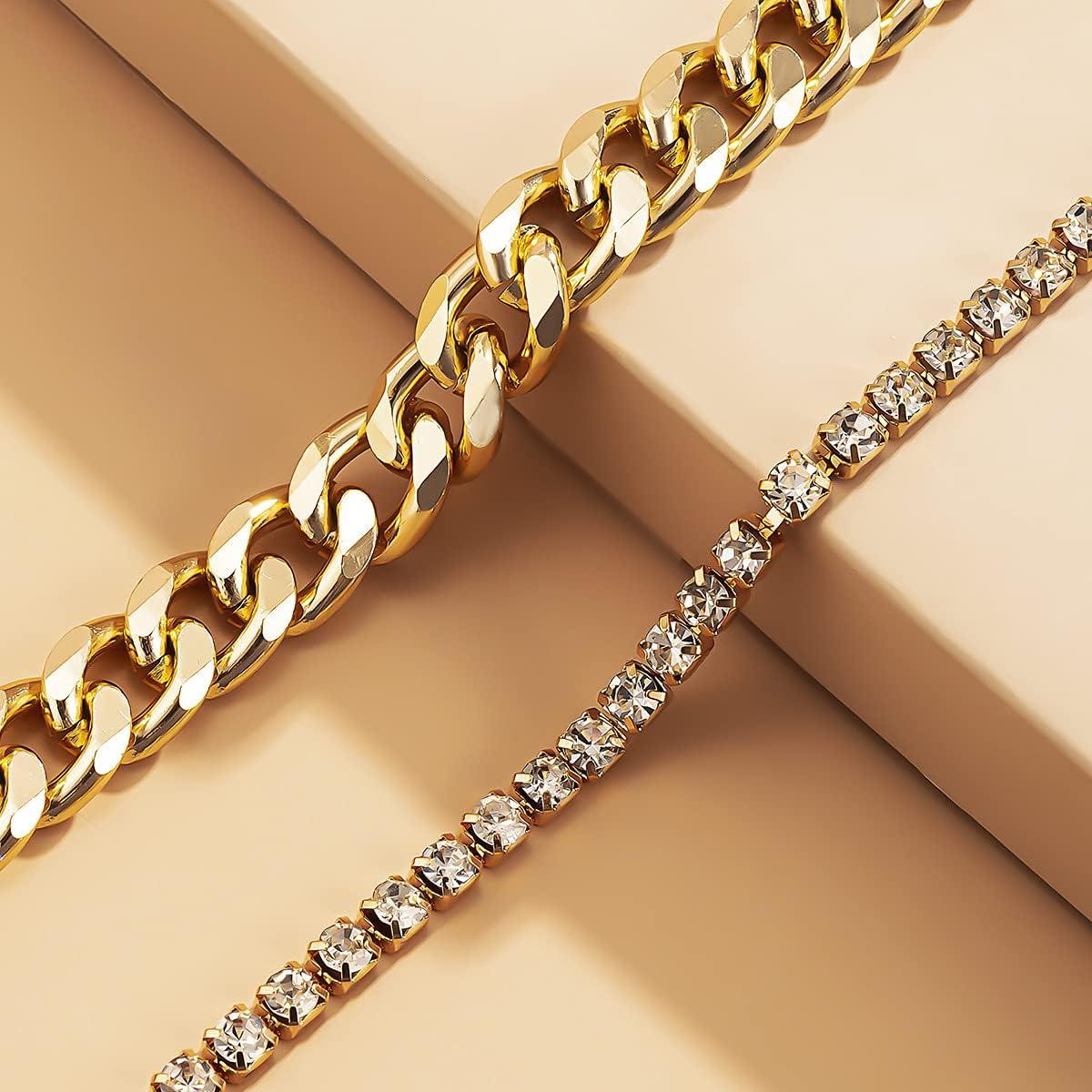 Tobillera de Mariposa Oro Plata Ajustable para Mujeres 21.6-27.9 cm