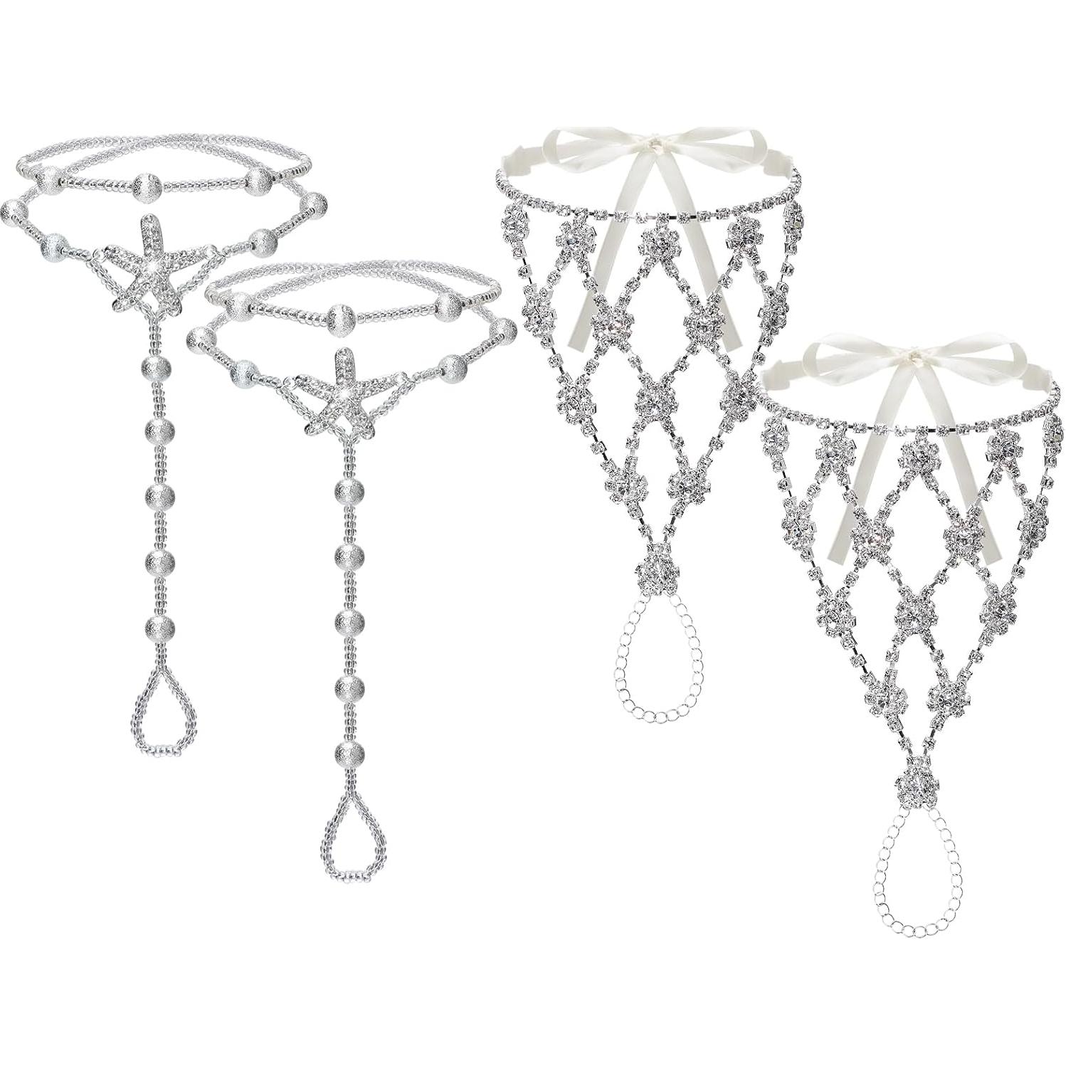 Sandalias Descalzas de Playa Cosweet con Cadena de Estrella de Mar