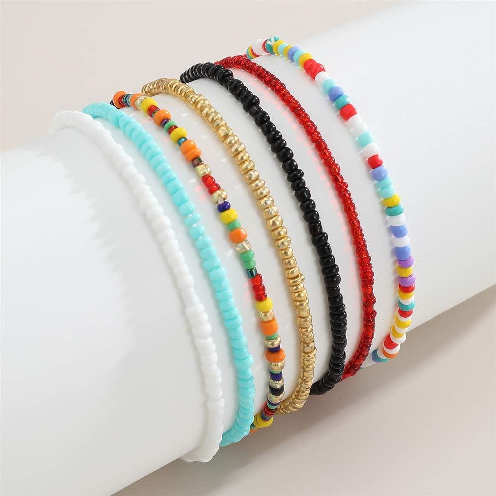 Pulsera de Tobillo Boho Kelistom 7 Piezas Hechas a Mano