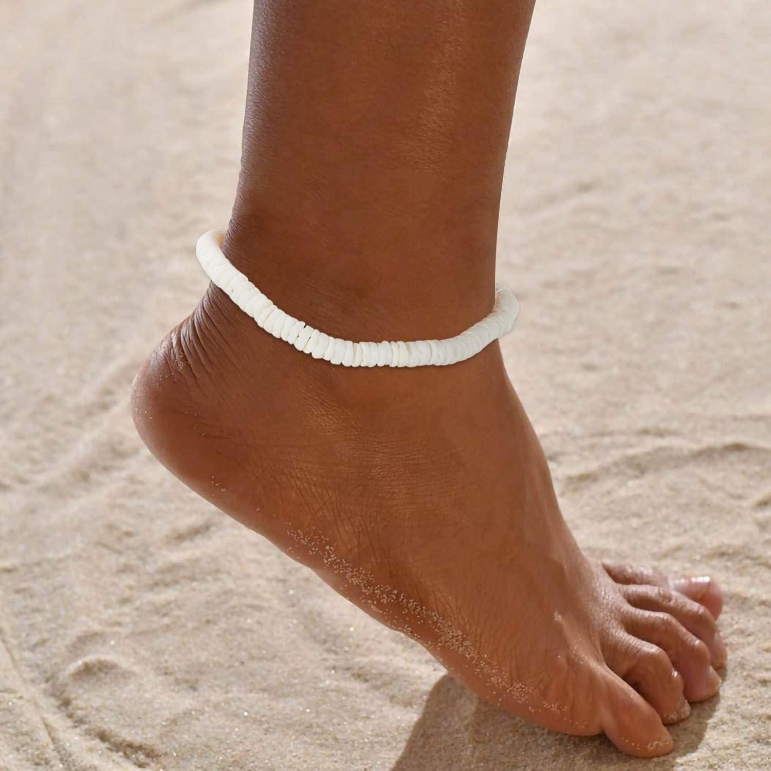 Pulsera de Conchas Puka Fesciory Ajustable para Mujeres