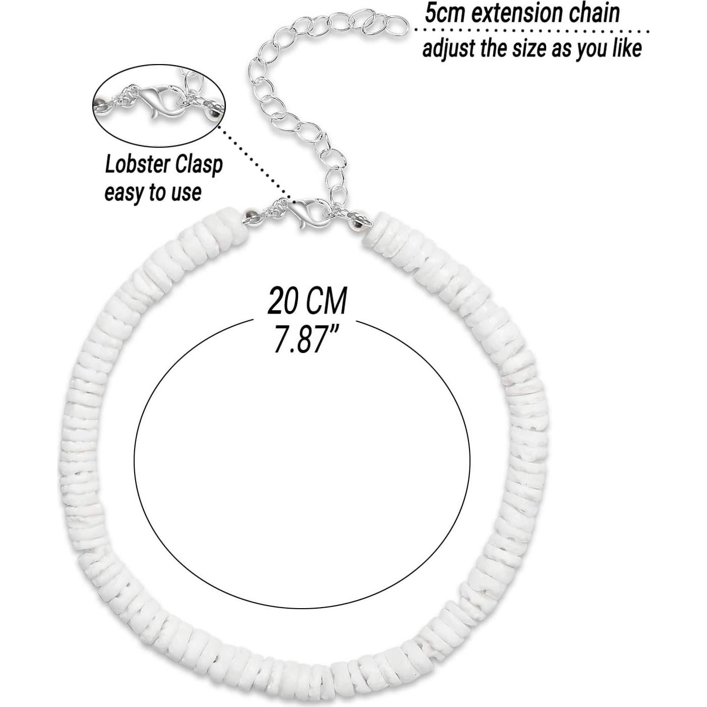 Pulsera de Conchas Puka Fesciory Ajustable para Mujeres