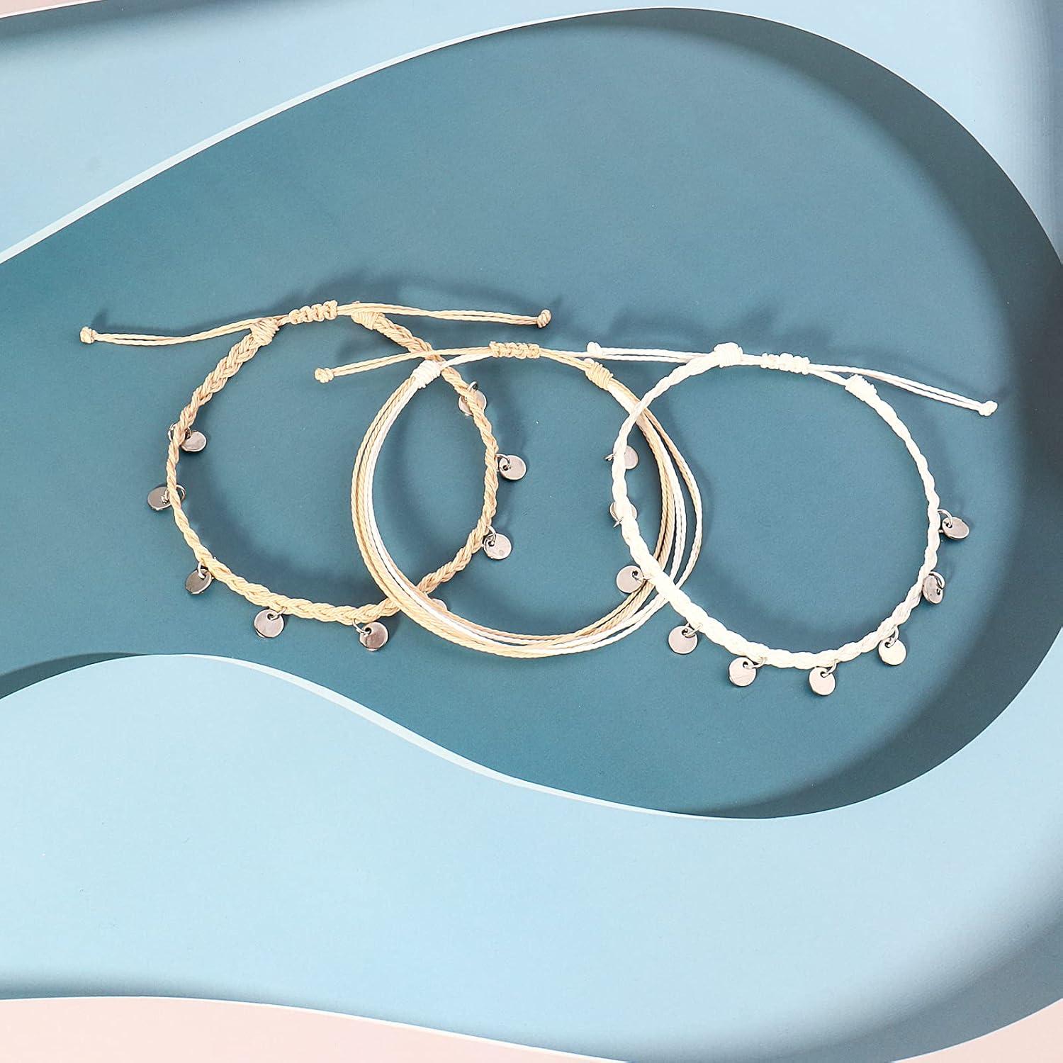 Brazaletes de Tobillo Impermeables FANCY SHINY - 3 Piezas Boho