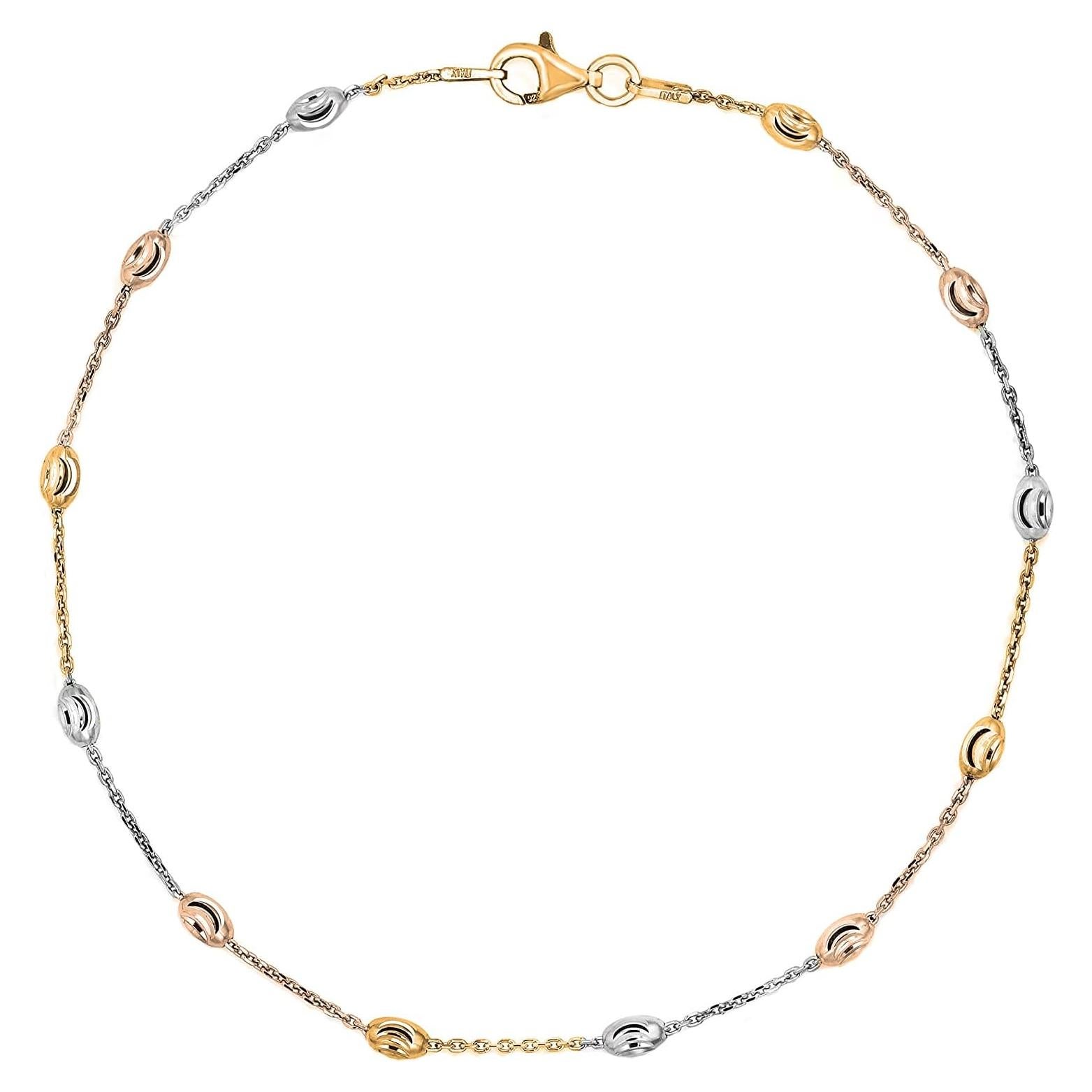 Cadena de Tobillo Savlano de Plata Esterlina 925 y Oro 18K