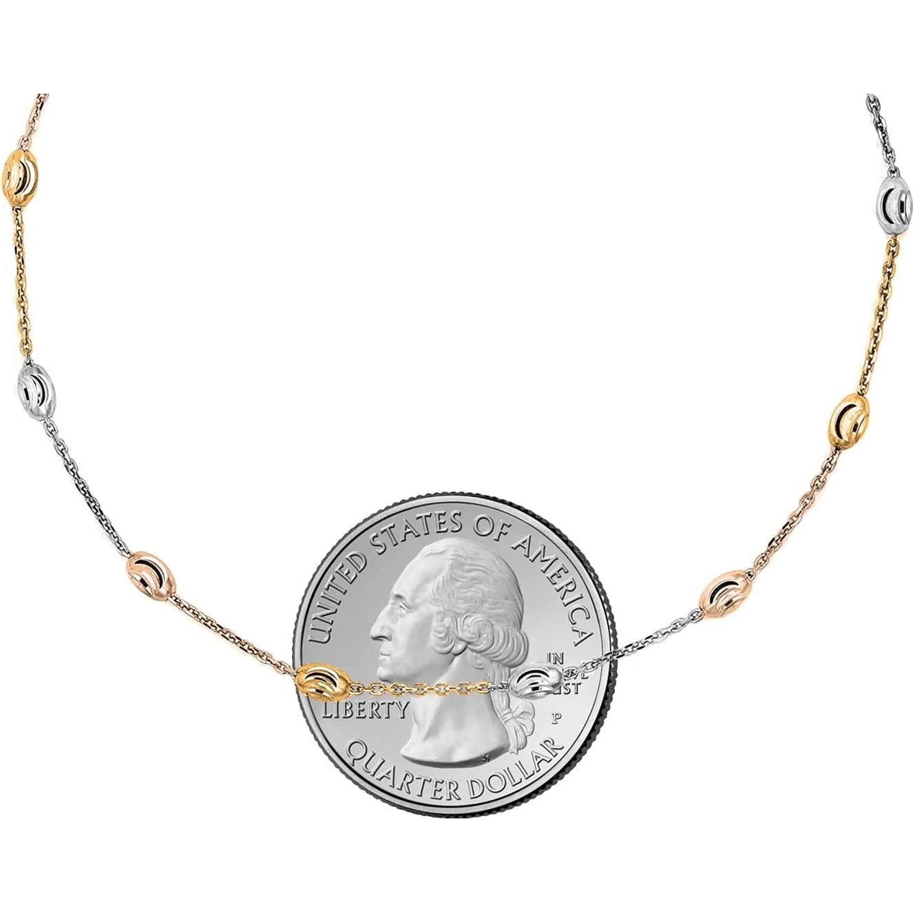 Cadena de Tobillo Savlano de Plata Esterlina 925 y Oro 18K