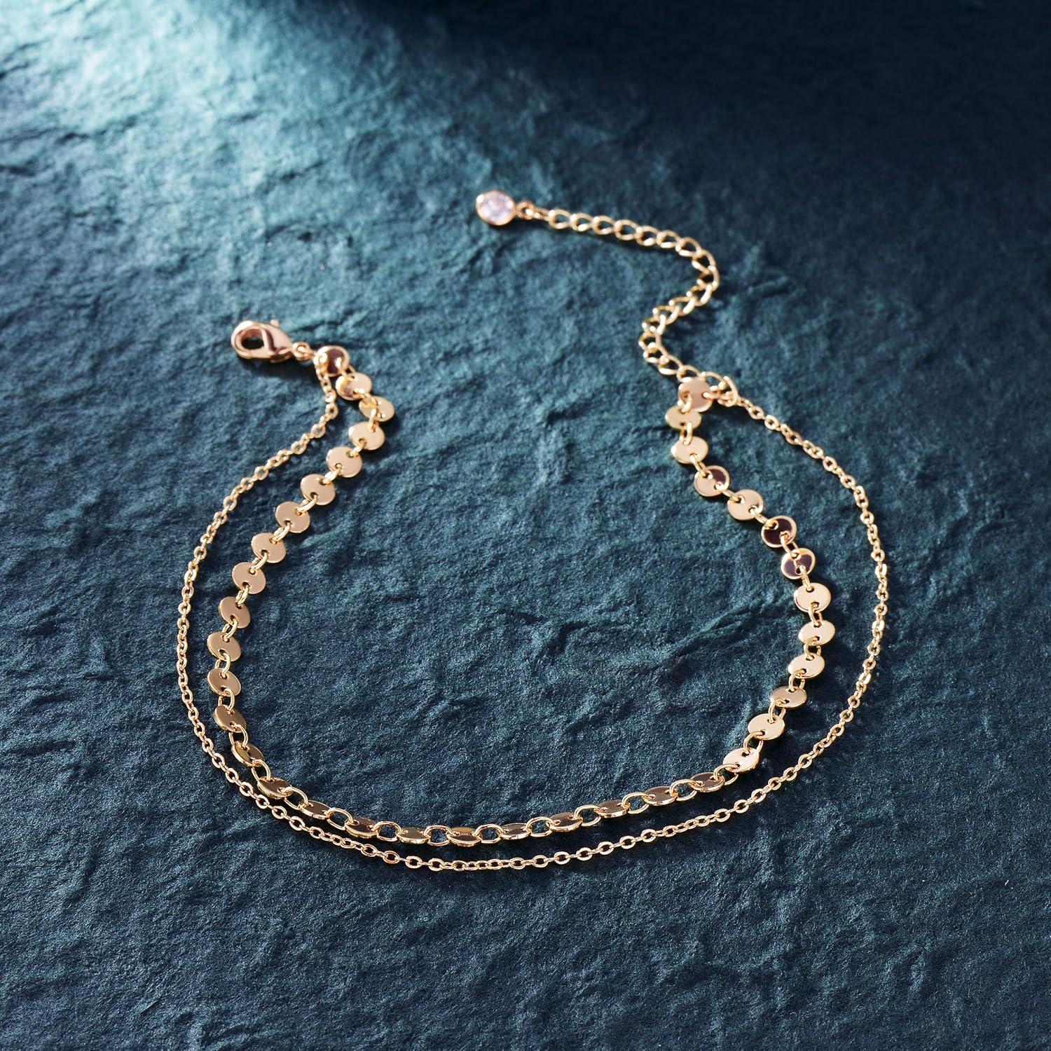 Pulsera de Tobillo Dainty LOYATA 21 cm + 5 cm Extensora Oro 14K