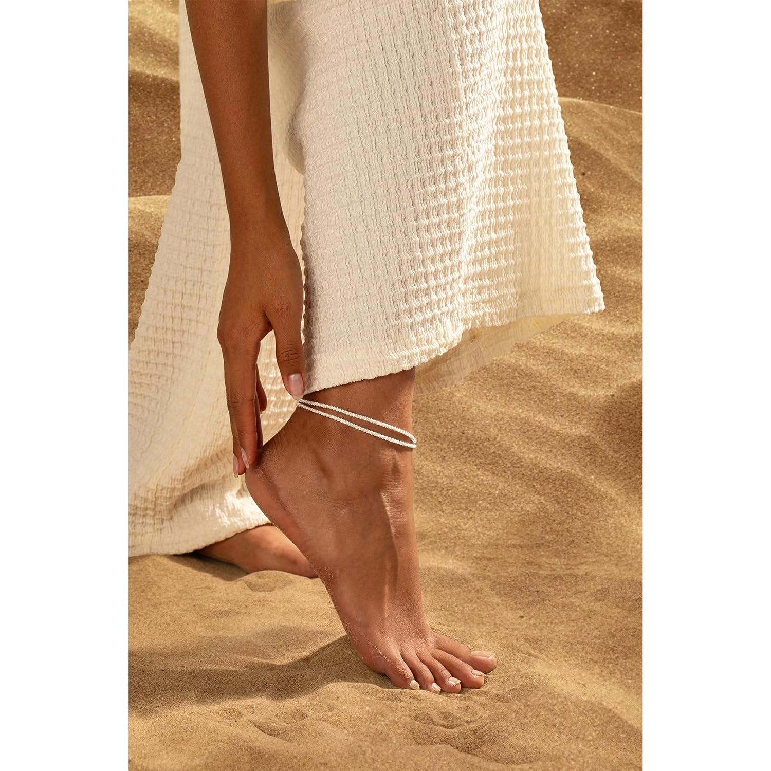 Set de Pulseras de Tobillo de Plata Esterlina Funsanny 21.6 cm