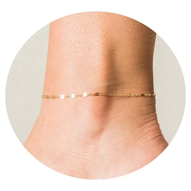 Brazalete de Tobillo Foyjoey Oro 18K Cadena Delicada 21.1 cm