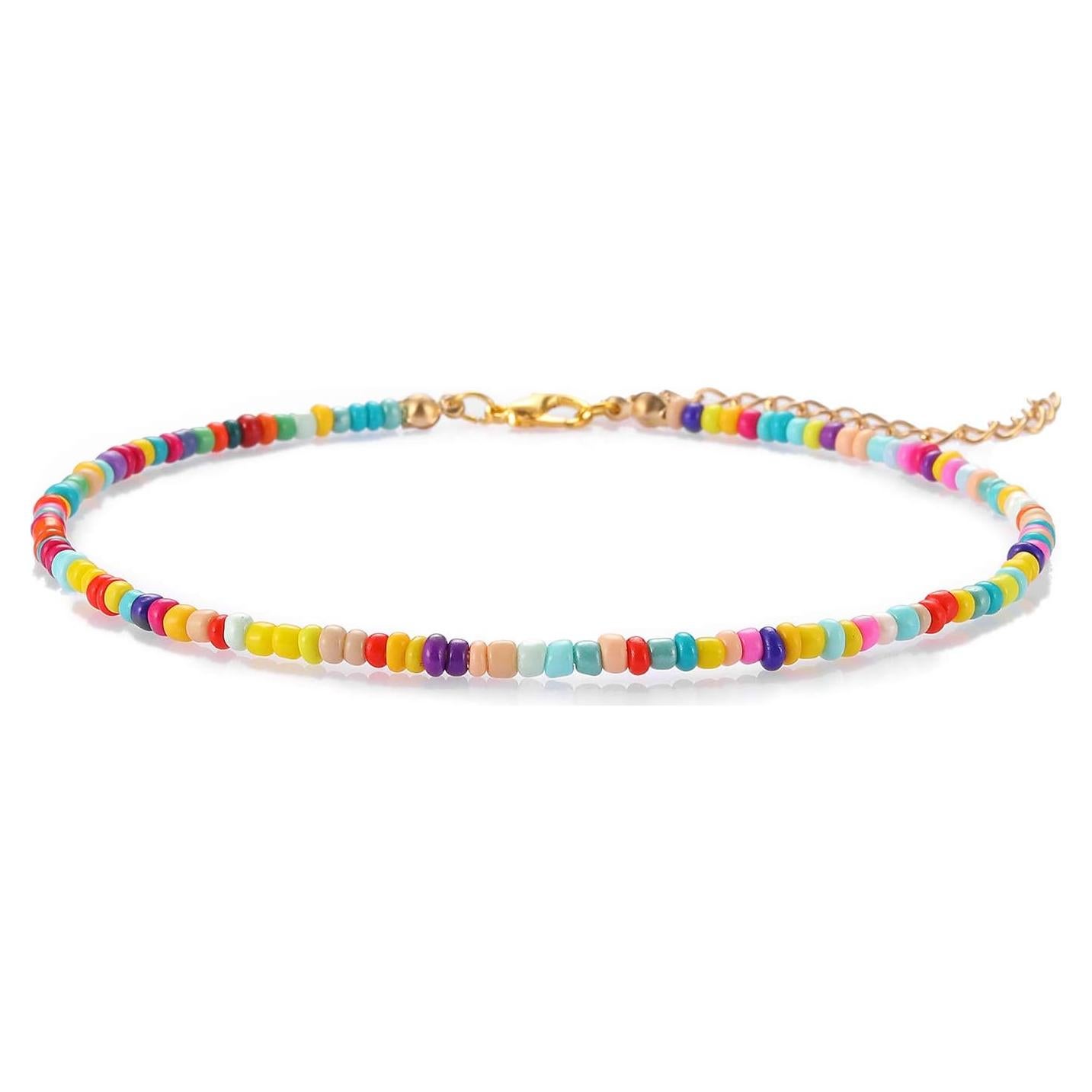 Pulsera de Tobillo de Cuentas Coloridas Starain para Mujeres 20 cm